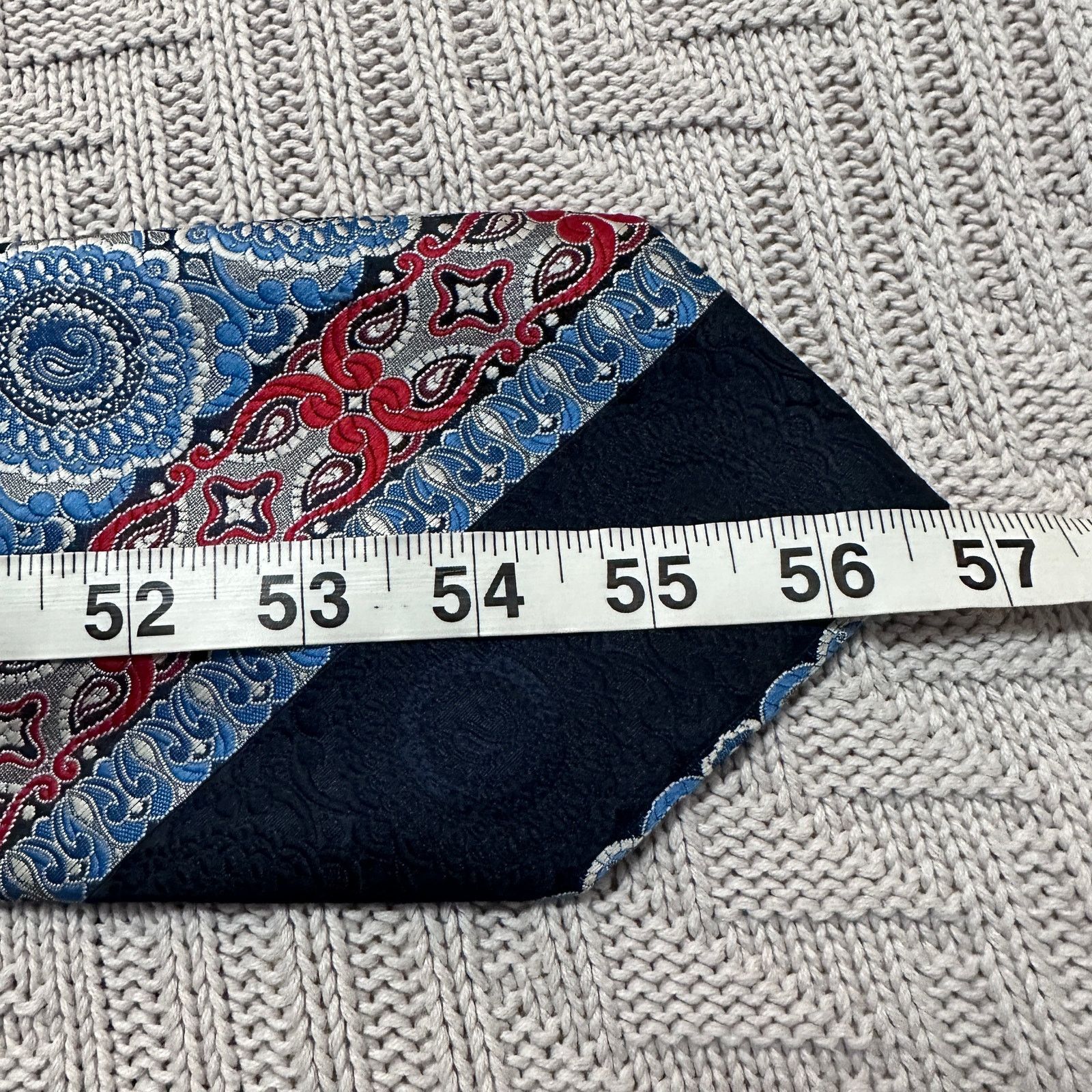 Vintage Vintage Gino Pompeii blue paisley black stripe Italian tie Size ONE SIZE - 4 Thumbnail