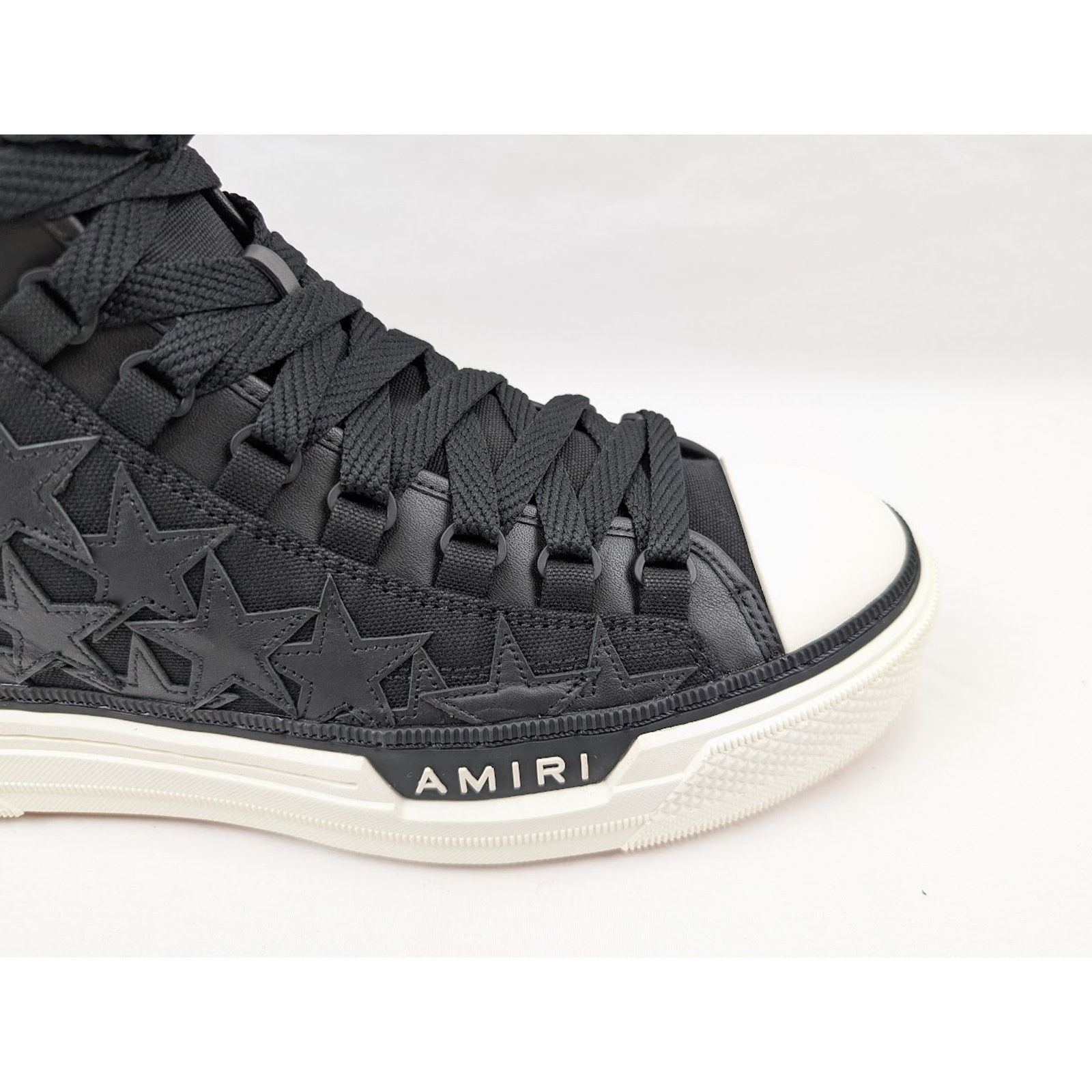 Amiri o1rshd1 Stars Court Hi-Top Sneakers in Black/White Size US 14 / EU 47 - 4 Thumbnail
