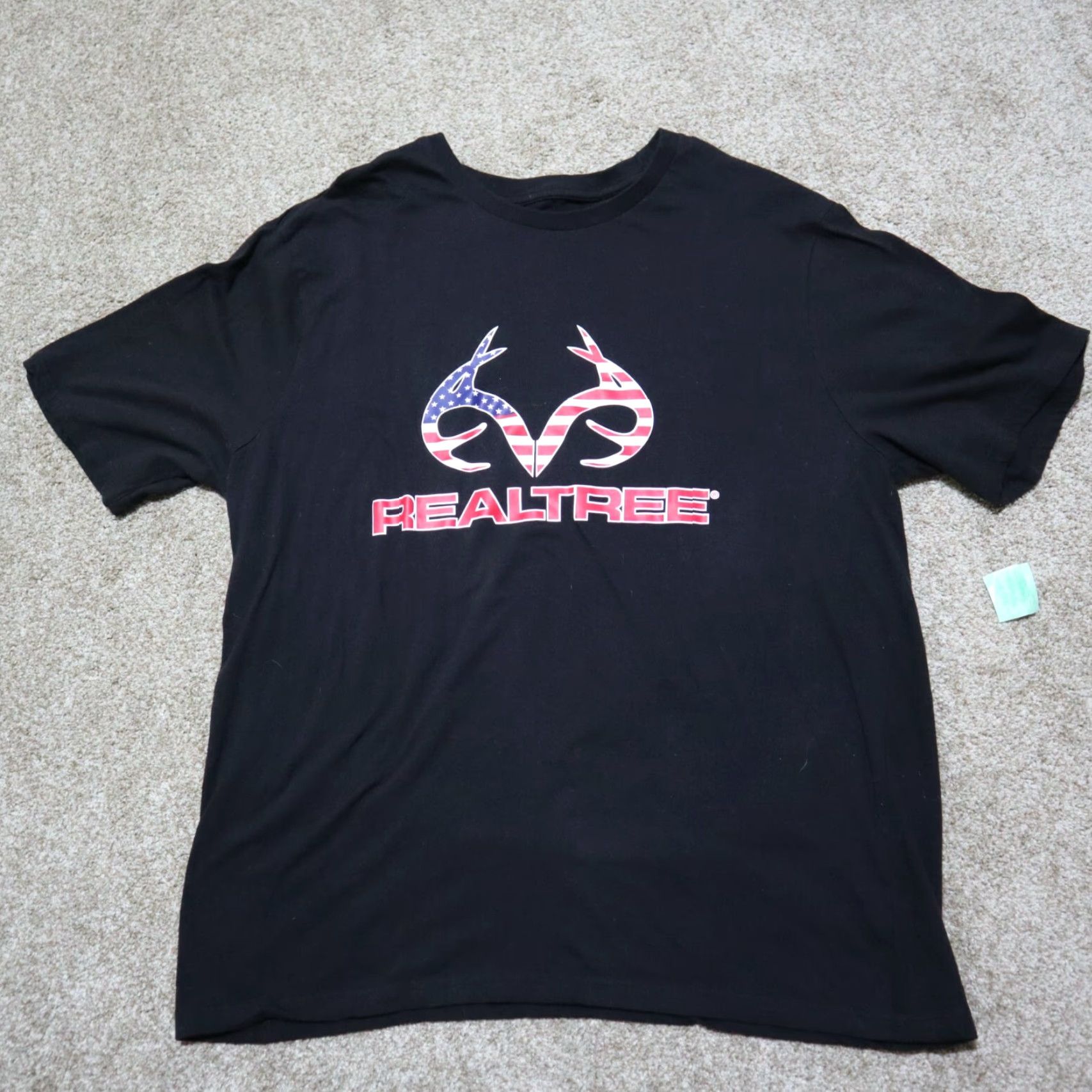 Realtree Realtree Black Tee T-Shirt Mens Size L Large Camouflage Stars and Stripes Graphic Logo Shirt Size US L / EU 52-54 / 3 - 2 Thumbnail