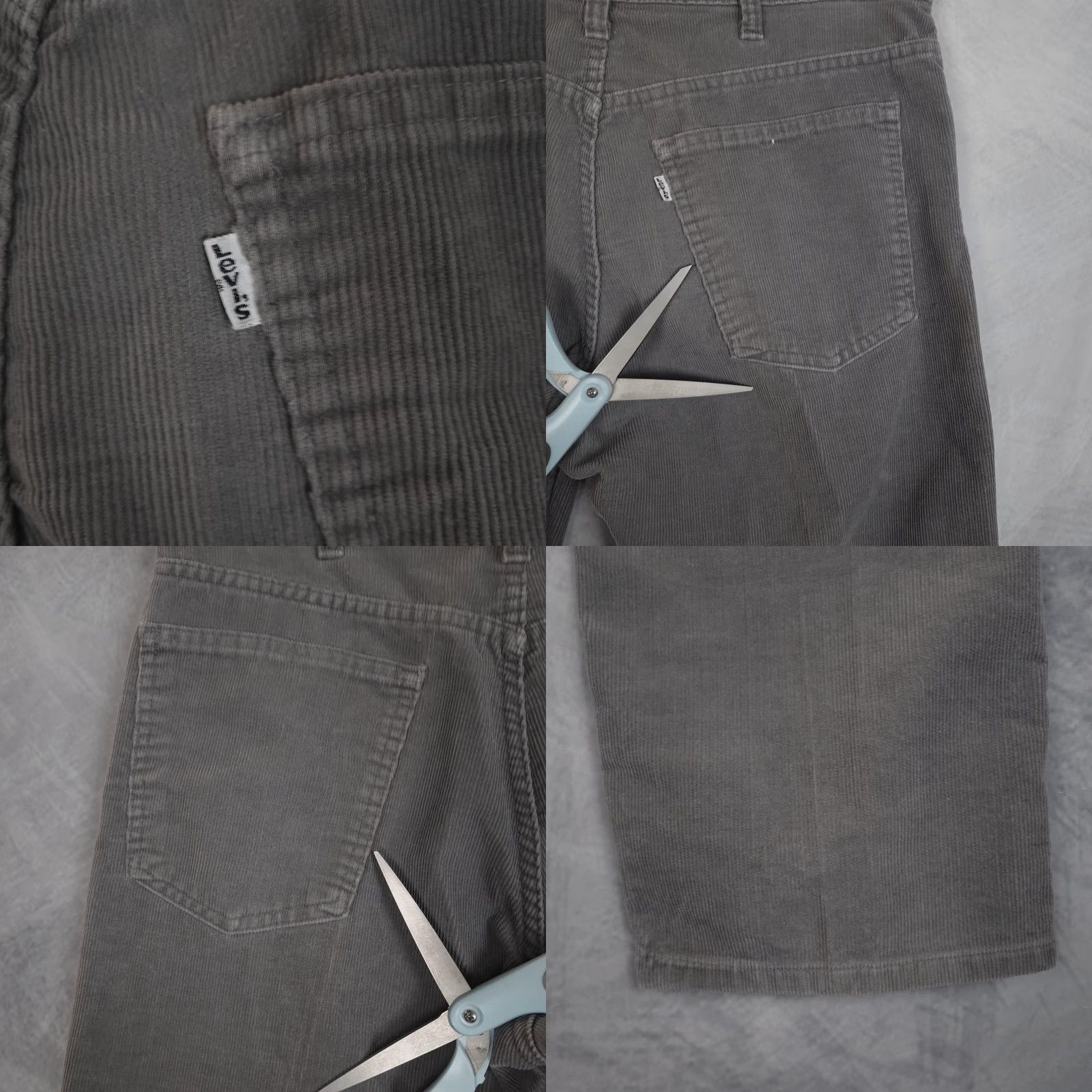 Levi's VINTAGE Levi's 519 Corduroy Chino Pants Mens 33x28 Gray Straight Leg Casual 80s Size US 33 - 10 Thumbnail