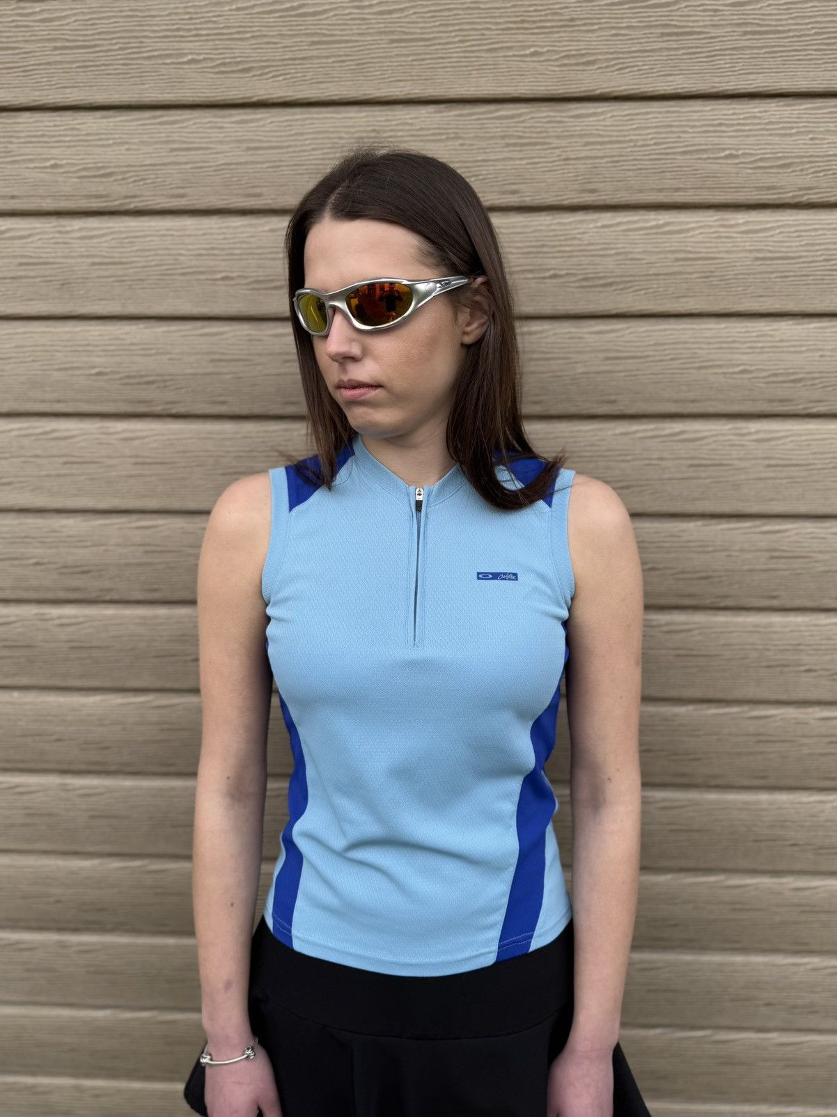 Oakley Vintage Oakley Cycling Jersey Womens XS Sleeveless 1/4 Zip Size XS / US 0-2 / IT 36-38 - 2 Thumbnail