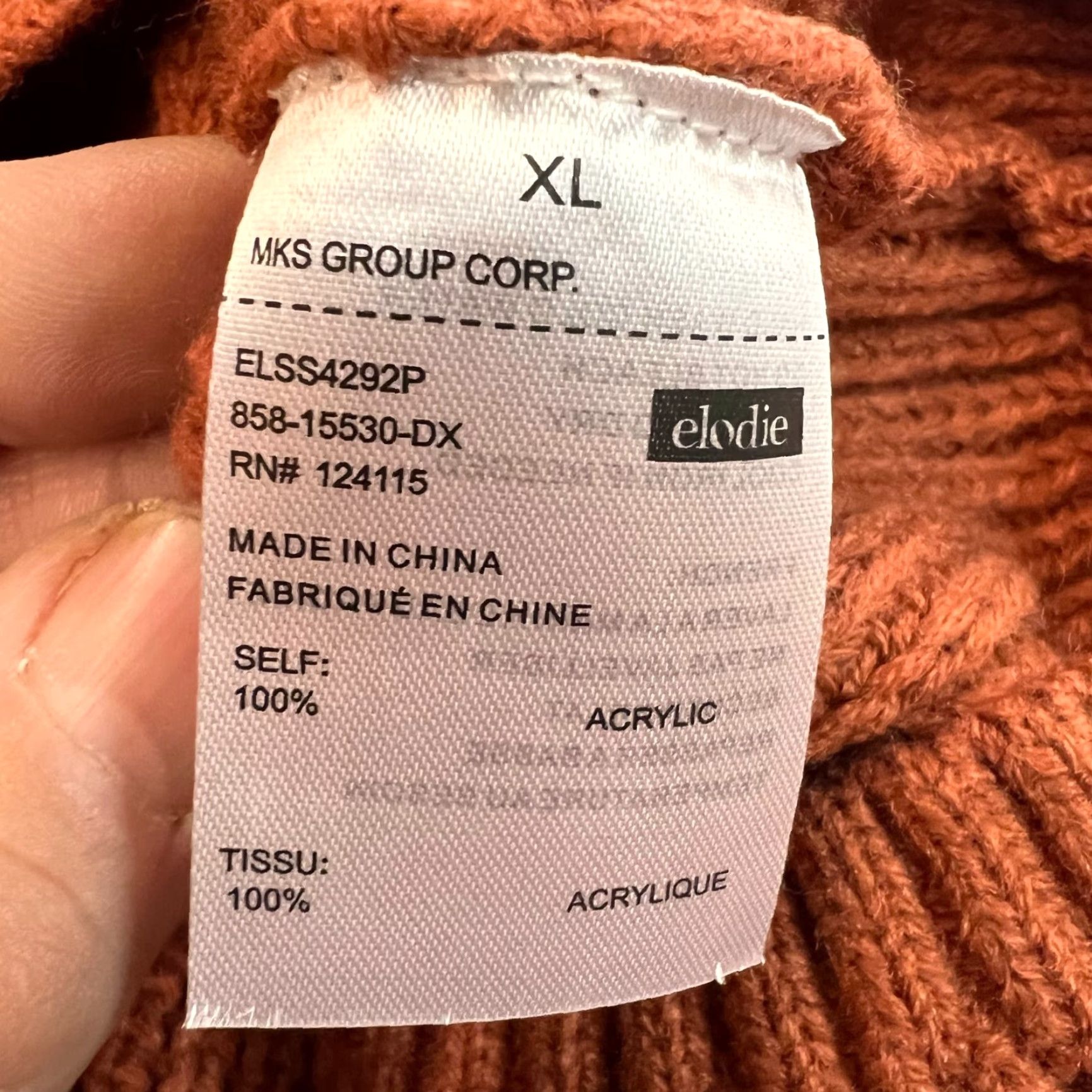 Vintage Elodie Cropped Crew Neck Ribbed Sweater Womens Size XL Brown Long Sleeve Size XL / US 12-14 / IT 48-50 - 7 Thumbnail