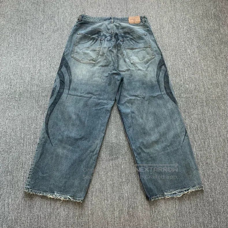 Balenciaga Balenciaga size M Dragon totem drawstring to make old jean Size US 27 - 2 Thumbnail