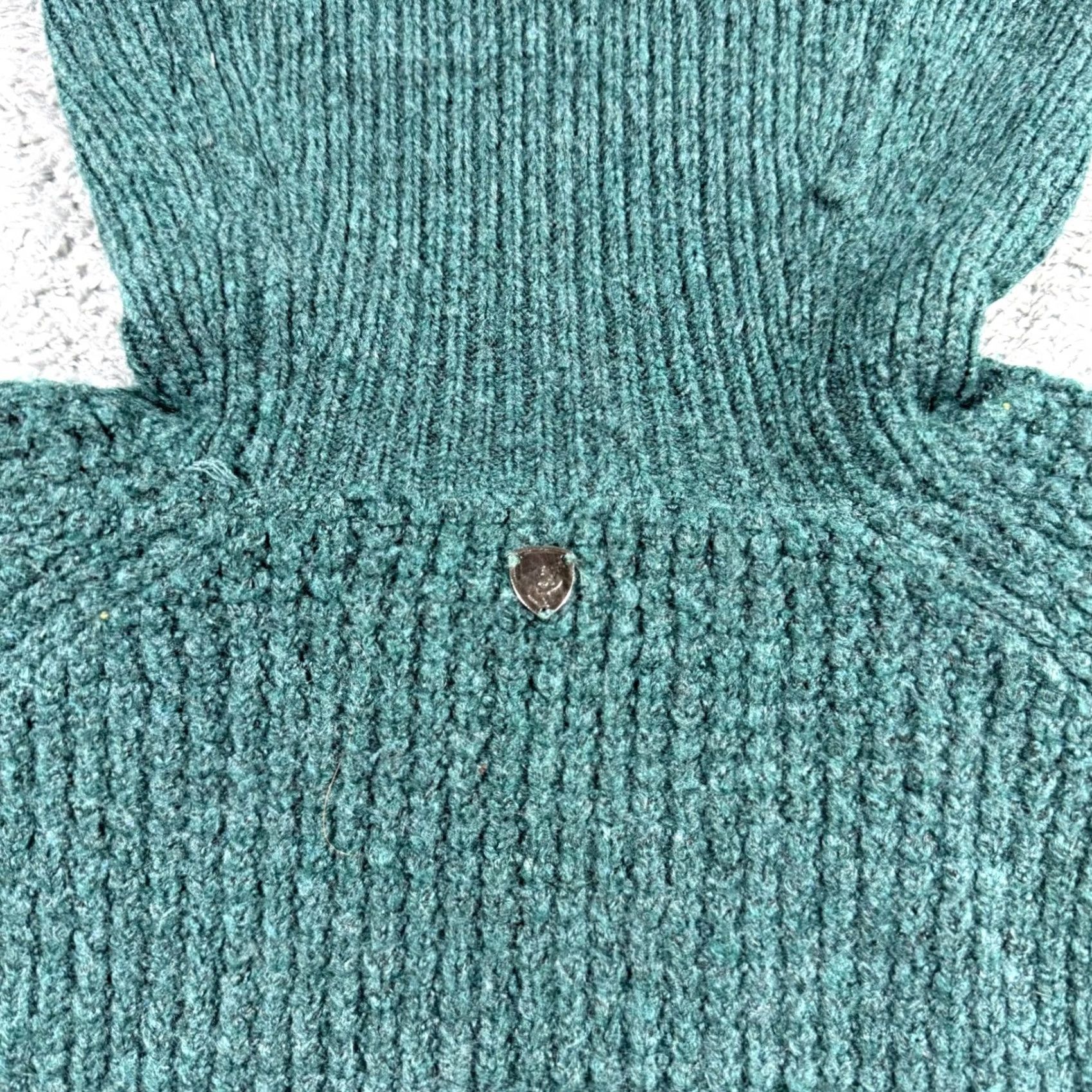 Vintage Kuhl Sweater Womens Size Medium Green Cowl Neck Heavy Knit Curved Hem Sienna Pullover Size M / US 6-8 / IT 42-44 - 4 Thumbnail