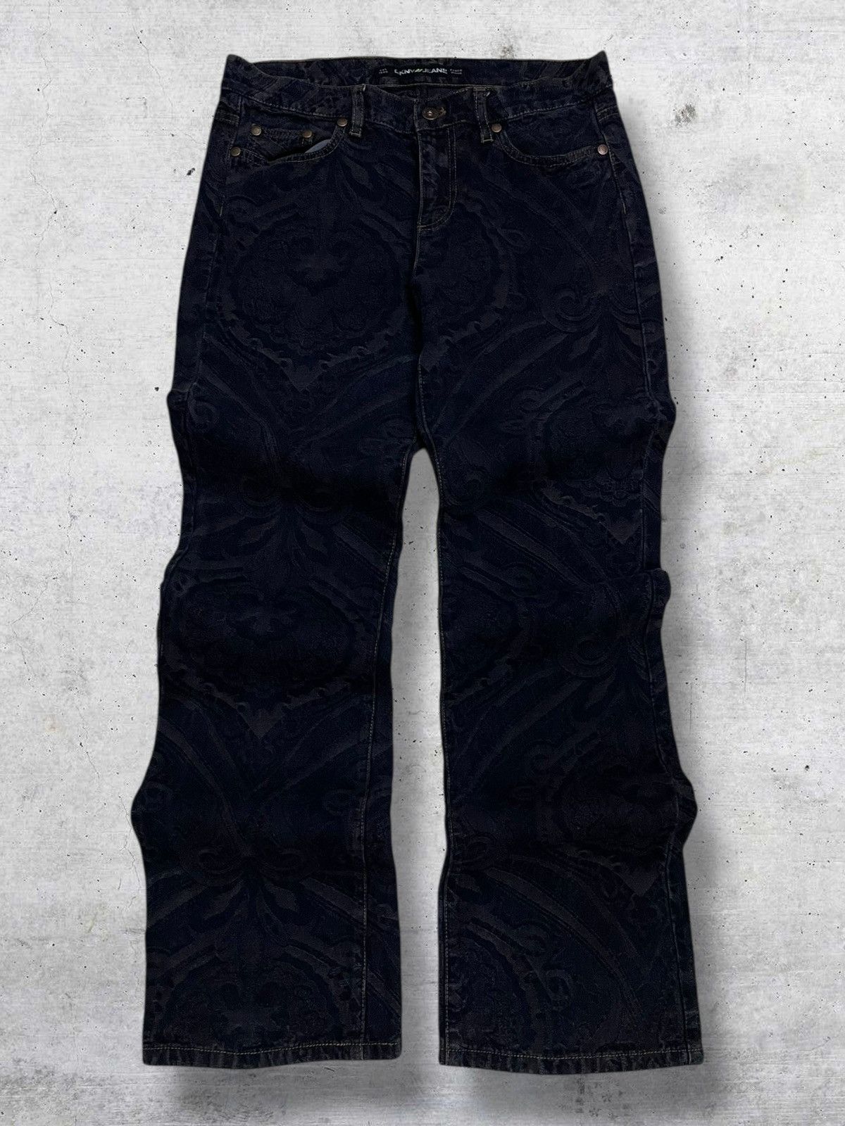 Japanese Brand VINTAGE DKNY DESIGNER PAISLEY FLARED STREETWEAR DENIM Size US 30 / EU 46 - 1 Thumbnail