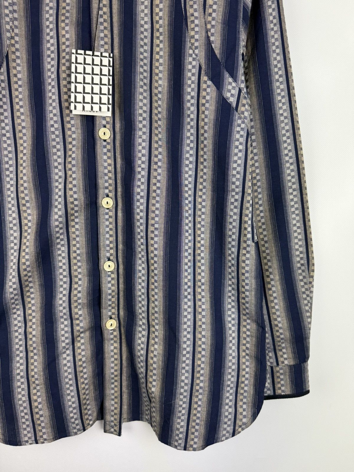 Designer BNWT! Labrum L/S Collarless Patterned Button Up Shirt Size US M / EU 48-50 / 2 - 6 Thumbnail