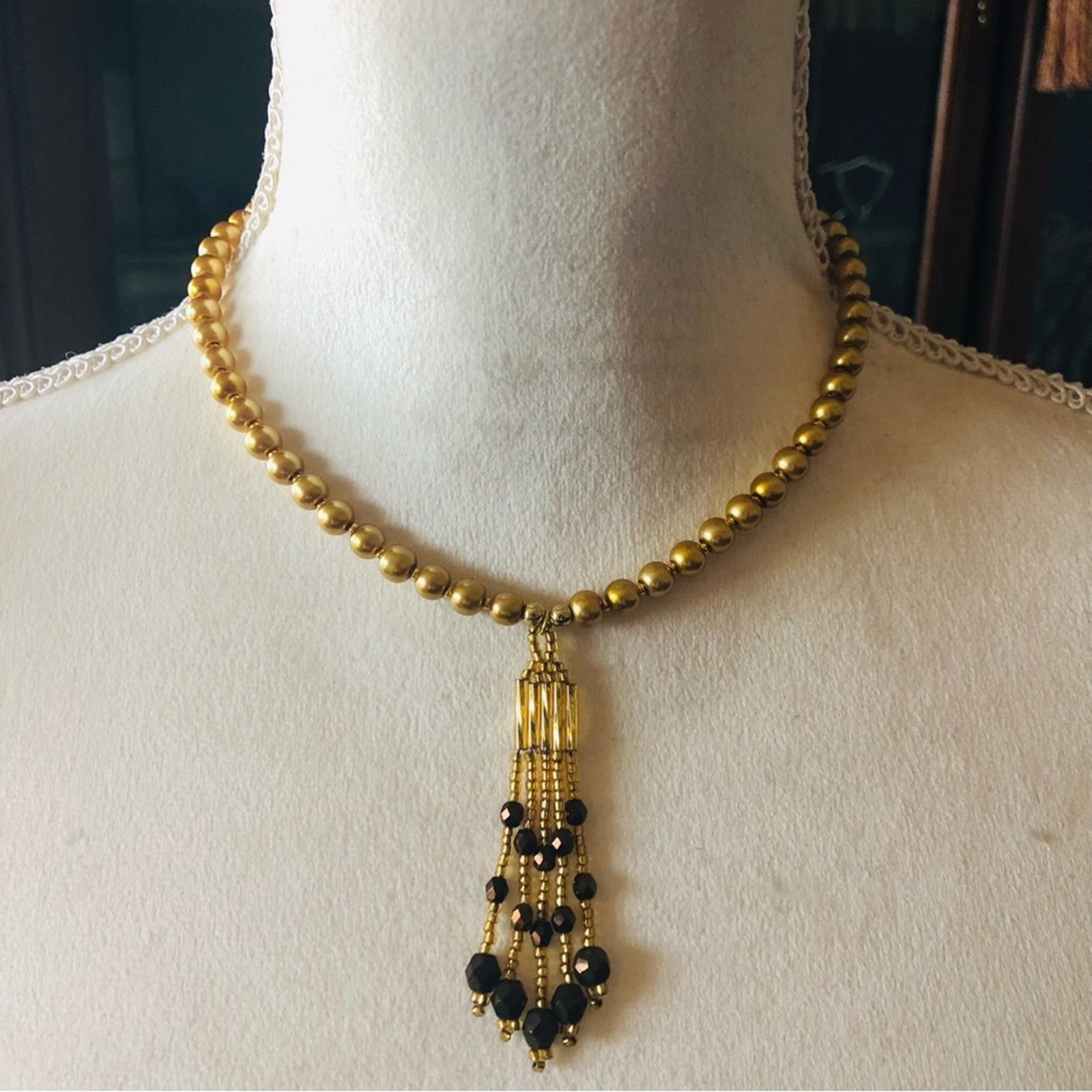 Handmade Handcrafted repurpose stone chandelier Pearl necklace Size ONE SIZE - 2 Thumbnail