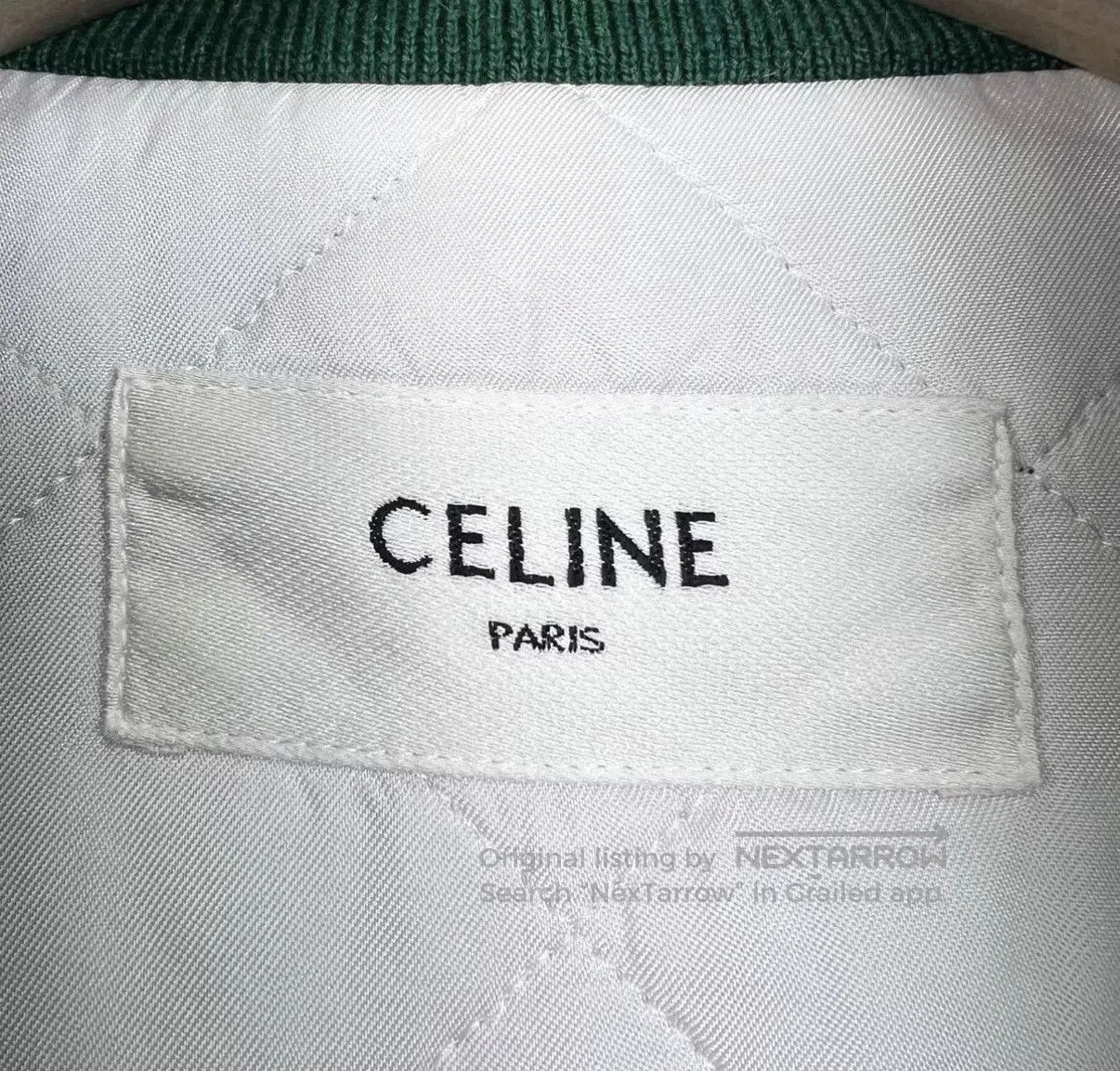 Celine Green Varsity Style Bomber Jacket. Size US S / EU 44-46 / 1 - 5 Thumbnail