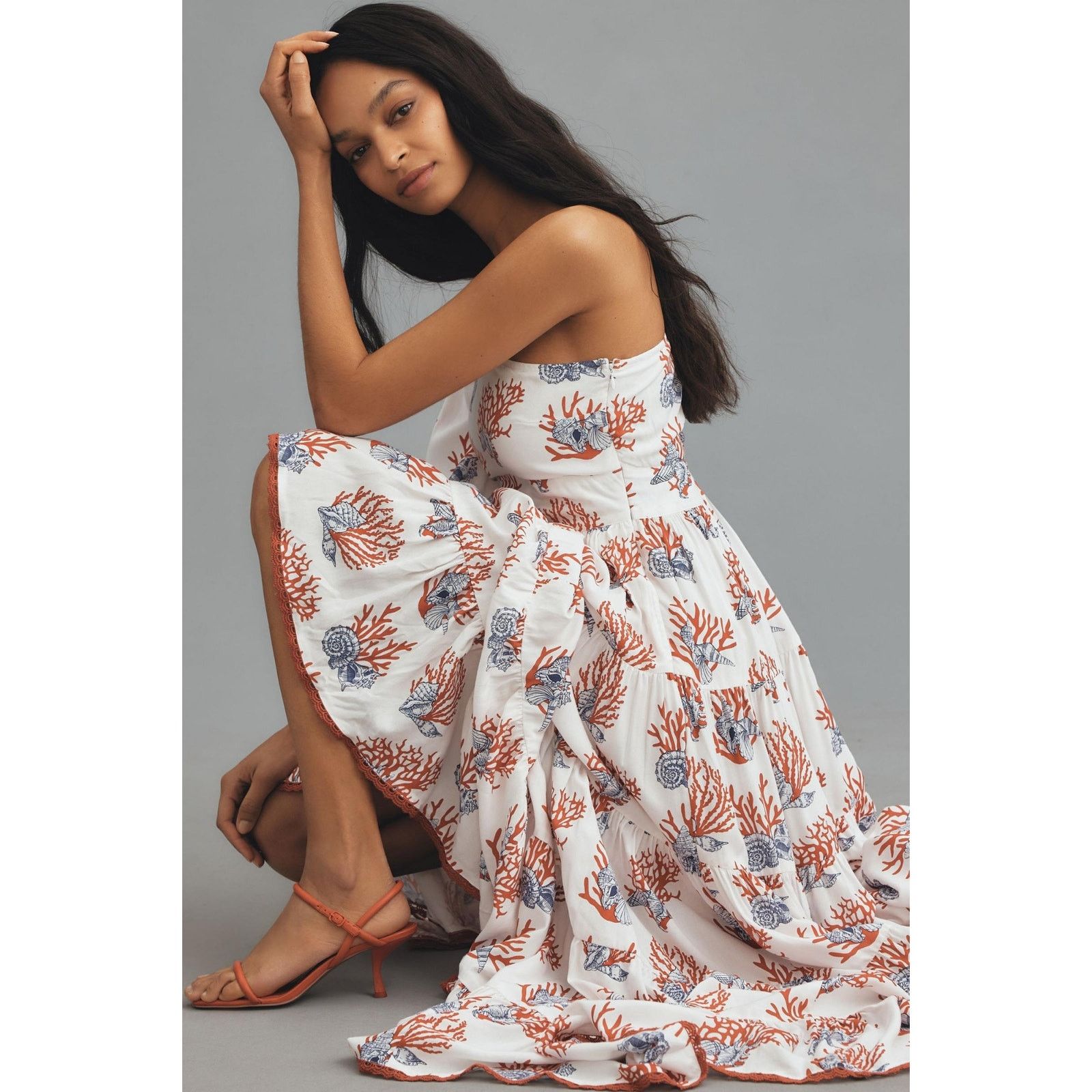 Anthropologie New Priya Israni Puff One-Shoulder Belted Maxi Dress XXSP Size XXS / US 00 / IT 34 - 3 Thumbnail