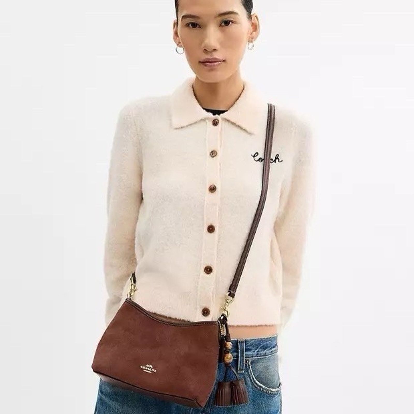 Coach NWT Coach Laurel Small Bag CCF14 Suede Vintage Brown/Maple Size ONE SIZE - 11 Thumbnail