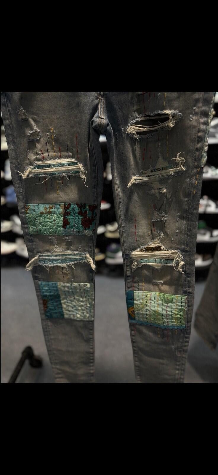 Amiri Size 33 - Amiri Blue Pants Patch Jeans 100% Authentic Size US 33 - 4 Thumbnail