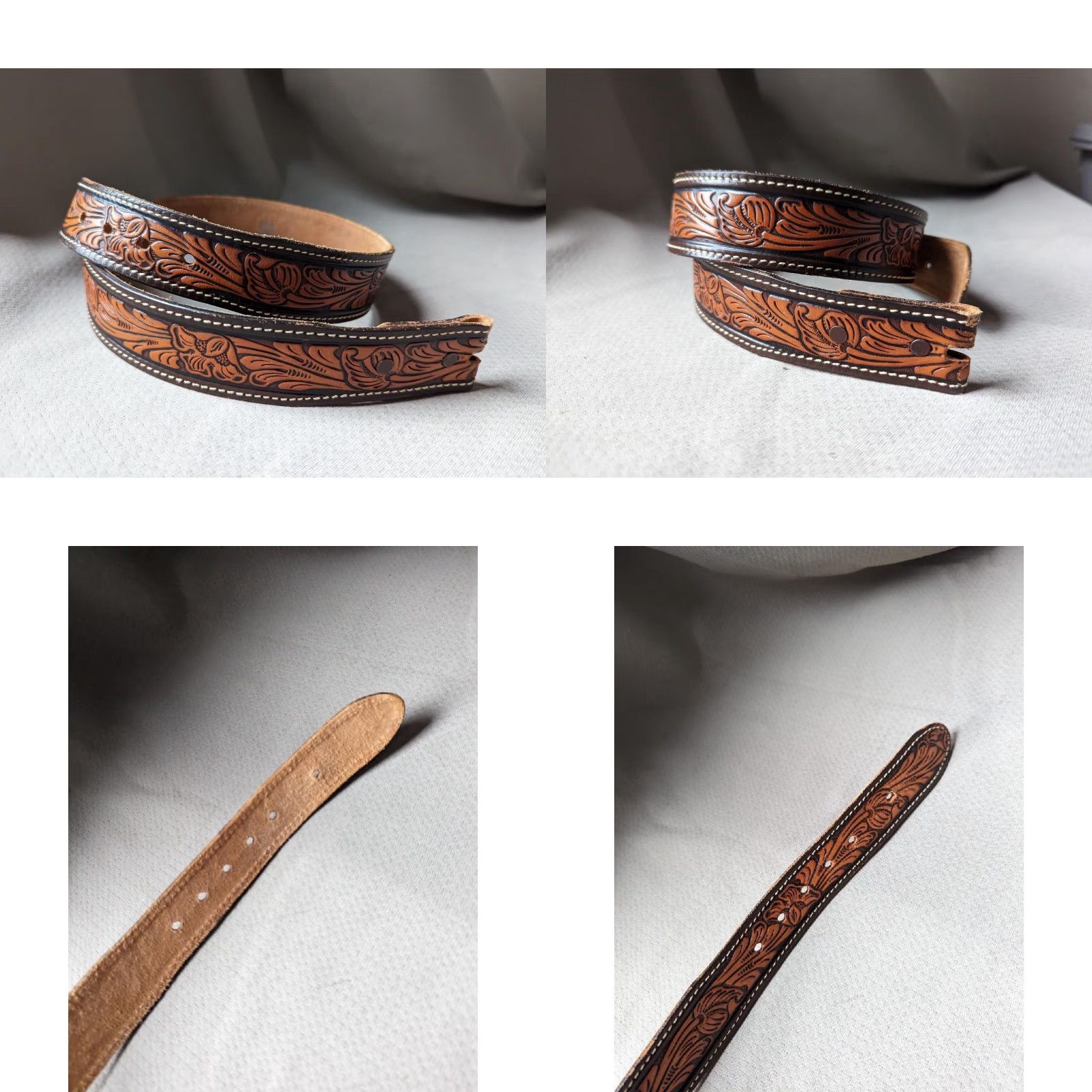 Vintage VINTAGE TEXTAN belt Buckle western leather full grain belt Men 30 Brown Western Mens 30 belt Size 30 - 9 Thumbnail
