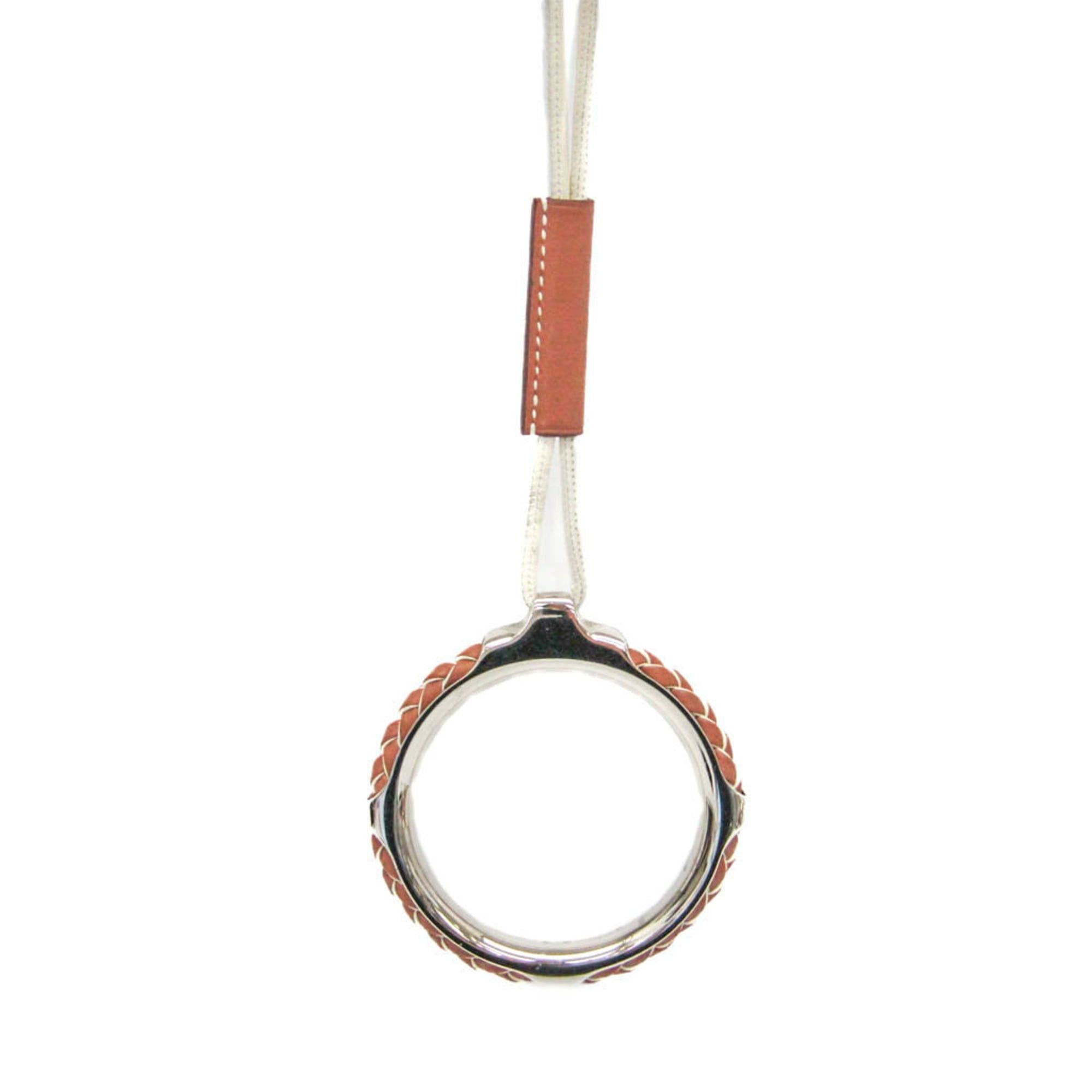 Hermes Hermes Loop Grand Kyoto Tresse Metal,Swift Leather Men,Women Fashion Pendant Necklace (Brown,White) Size ONE SIZE - 1 Thumbnail