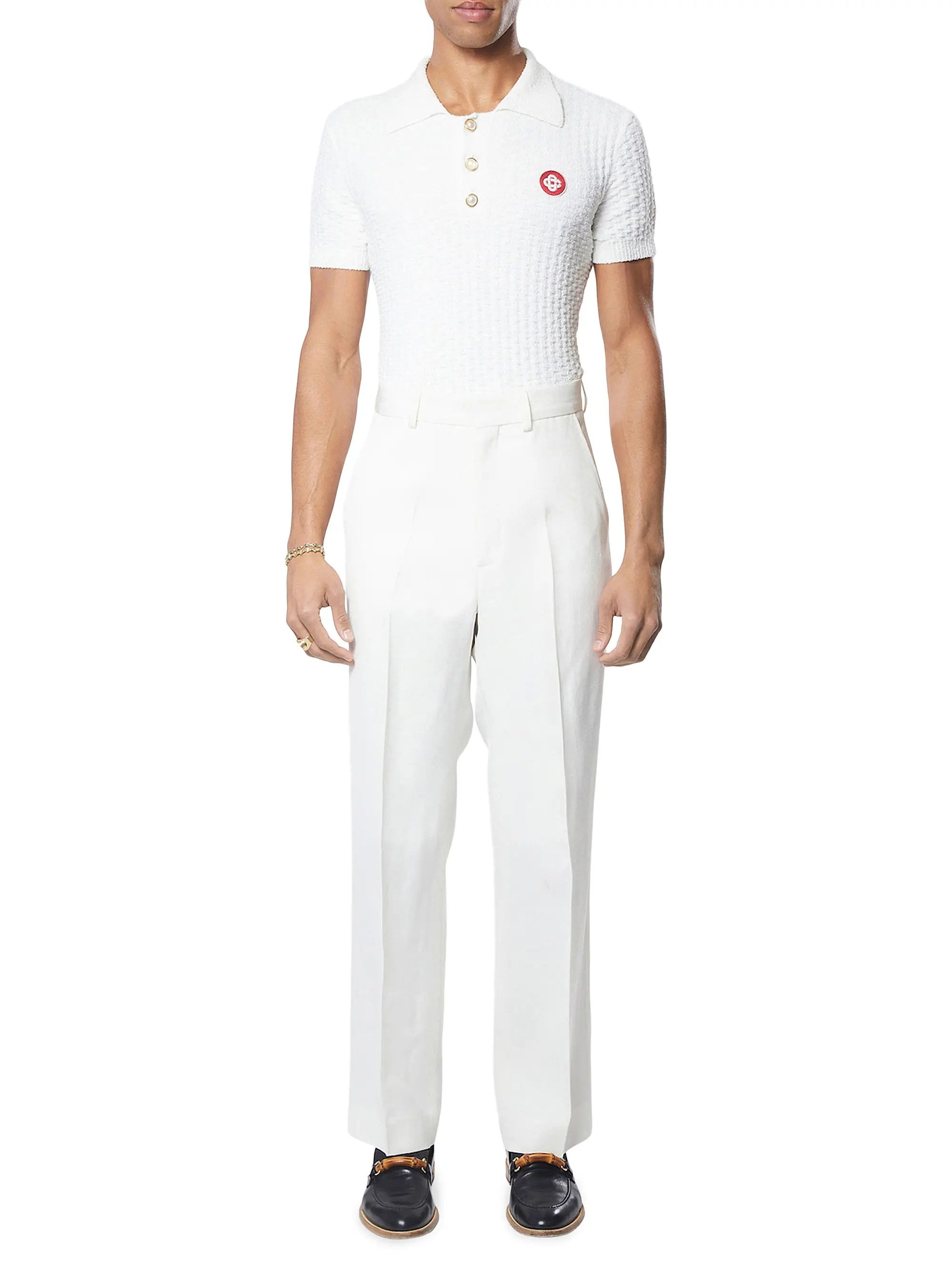 Casablanca os11x0725 Wide-Leg Pants in White Size US 30 / EU 46 - 2 Thumbnail