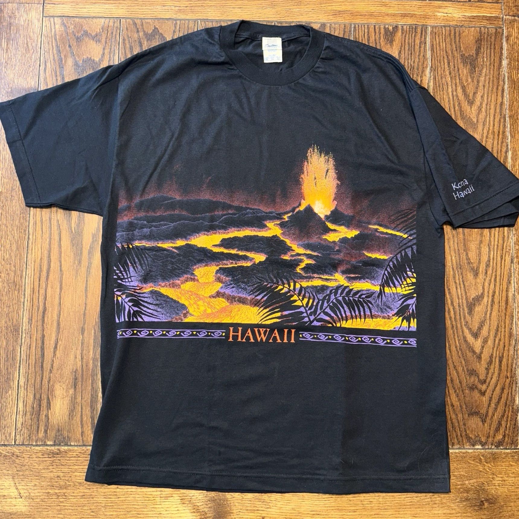 Vintage VINTAGE Kona Hawaii Volcano Explosion Lava T Shirt Mens XL 90s Palm Black Cotton Sutton’s Sportswear Regular Adults Mens Size US XL / EU 56 / 4 - 2 Thumbnail