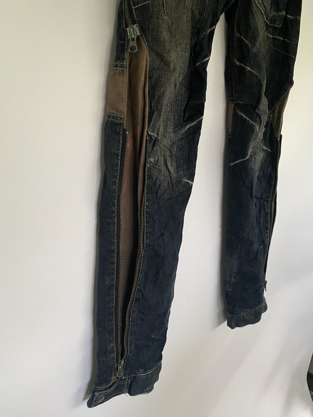 PPFM Japanese Brand PPFM Distressed Zippered Denim Jeans Pants Size US 32 / EU 48 - 8 Thumbnail
