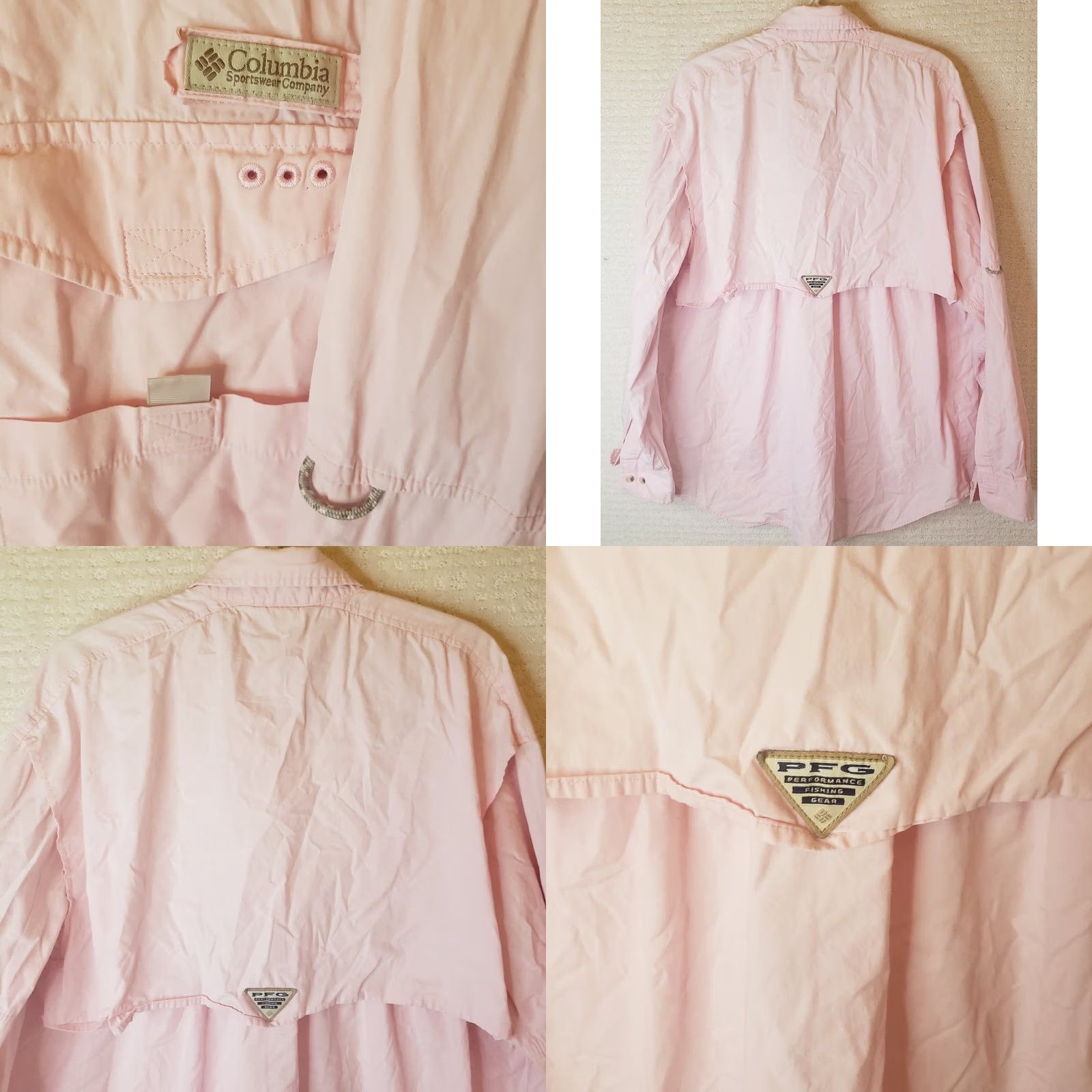 Pinko Columbia PFG Mens L Pink 100% Tactel Nylon Fishing Vented Long Sleeve Shirt Size US L / EU 52-54 / 3 - 8 Thumbnail