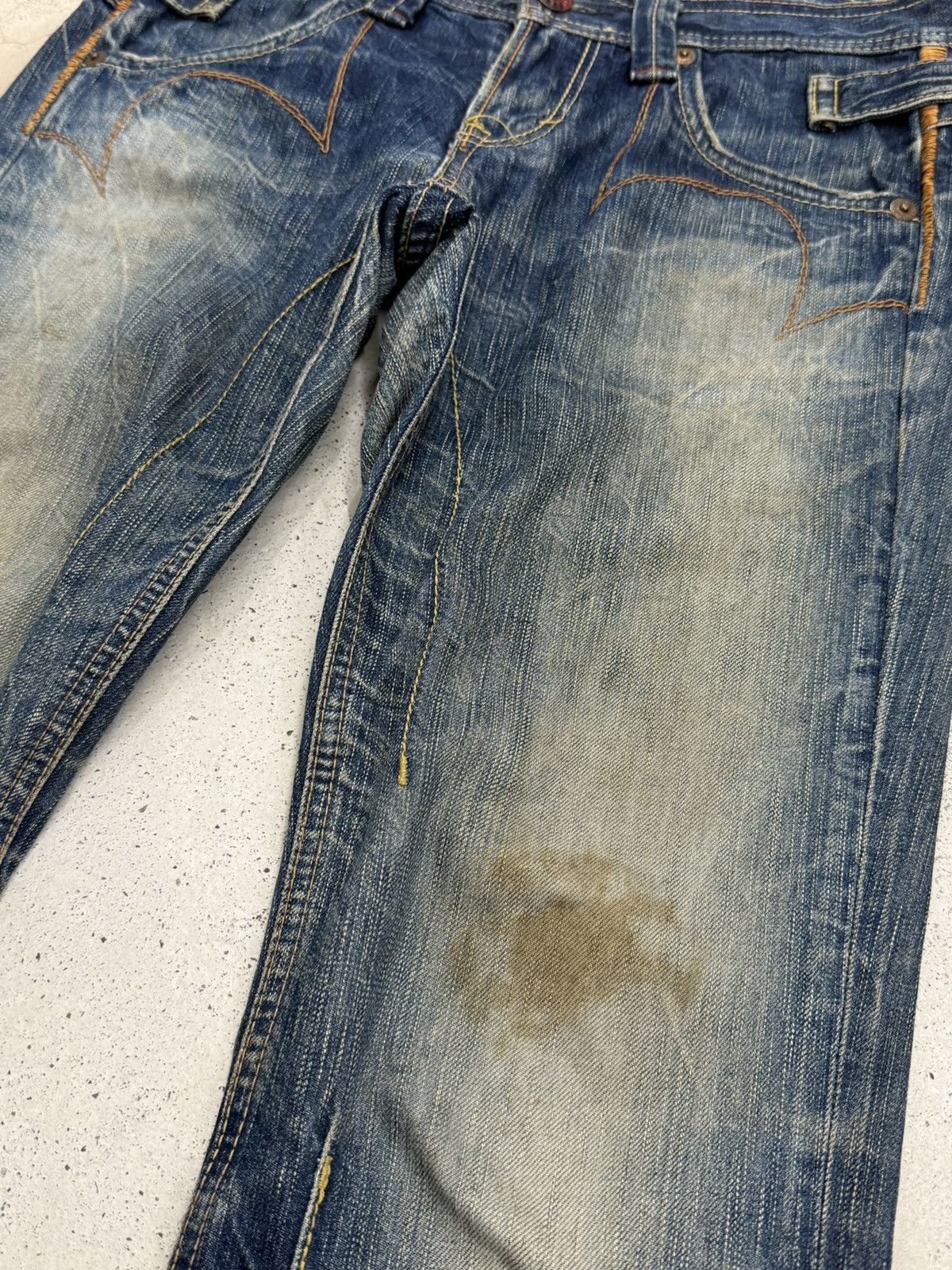 Edwin Vintage Edwin Blue Trip 503 Mudwash Dirty Distress Denim Size US 30 / EU 46 - 8 Thumbnail