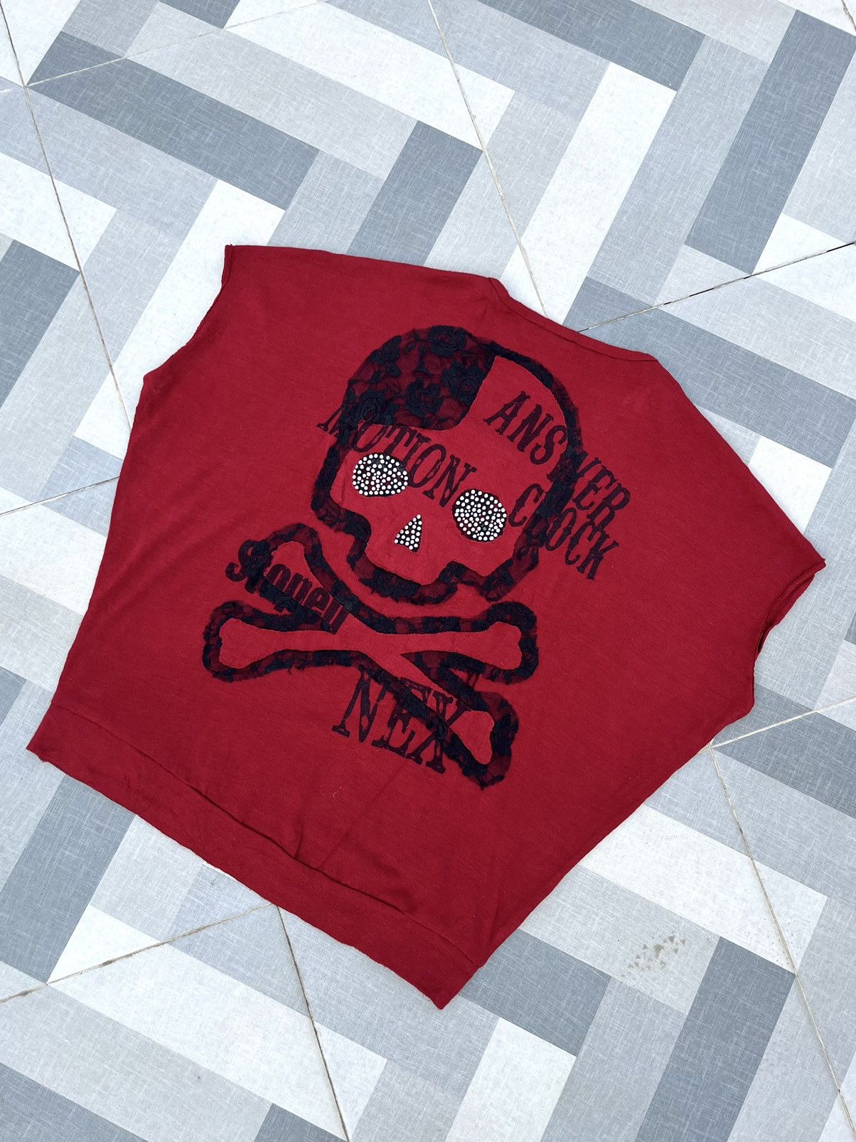 If Six Was Nine × Japanese Brand × Le Grande Bleu (L.G.B.) Y2K Aquaname Diamondeye Skull Knitwear Oversized Sleeve Less Size US XL / EU 56 / 4 - 2 Thumbnail