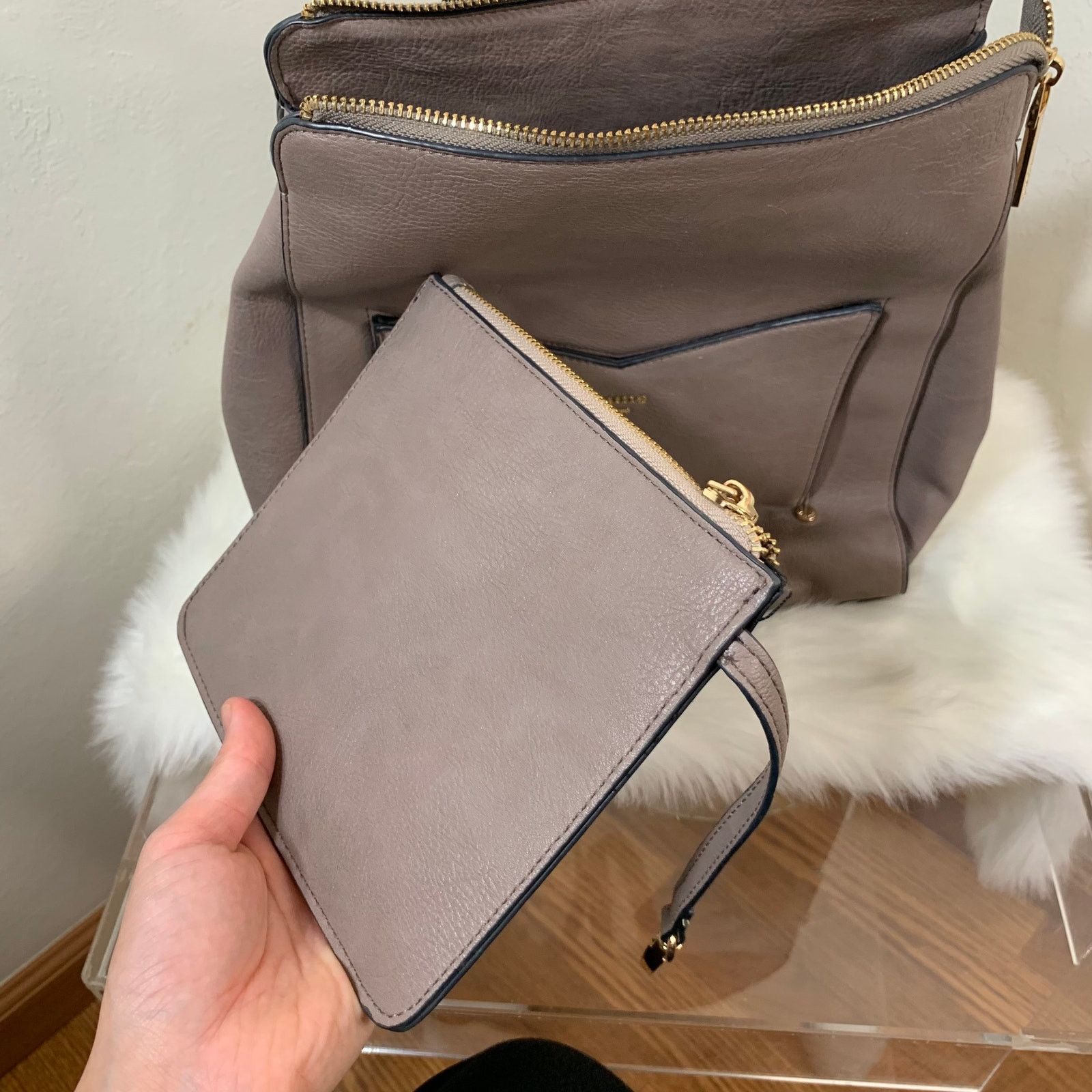 Dune London Dune London Womens Backpack Brown Faux Leather with Wallet Size ONE SIZE - 6 Thumbnail