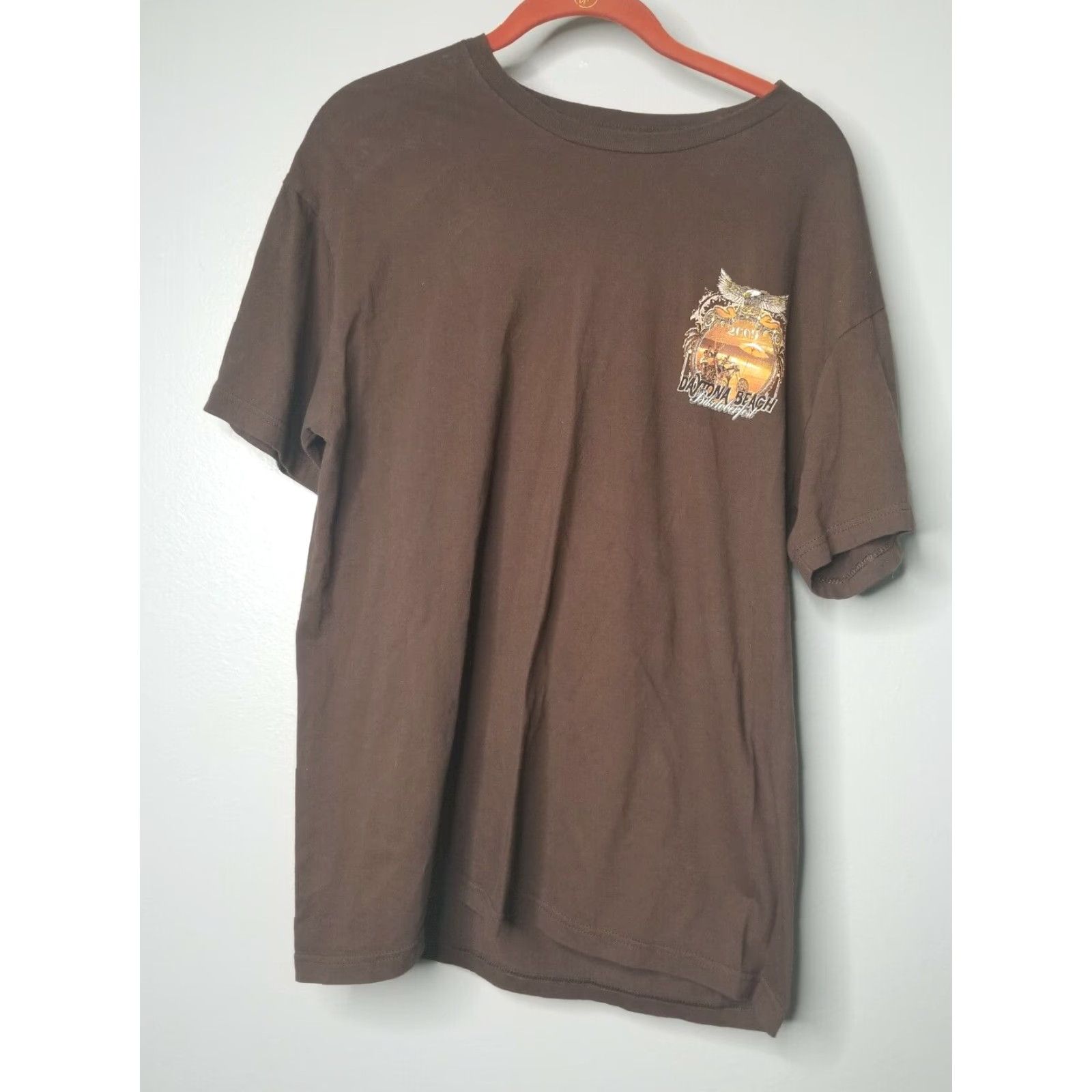 Vintage VINTAGE Mens L Daytona Beach Biketoberfest 2009 T-Shirt Eagle American Biker Brown Size US L / EU 52-54 / 3 - 3 Thumbnail