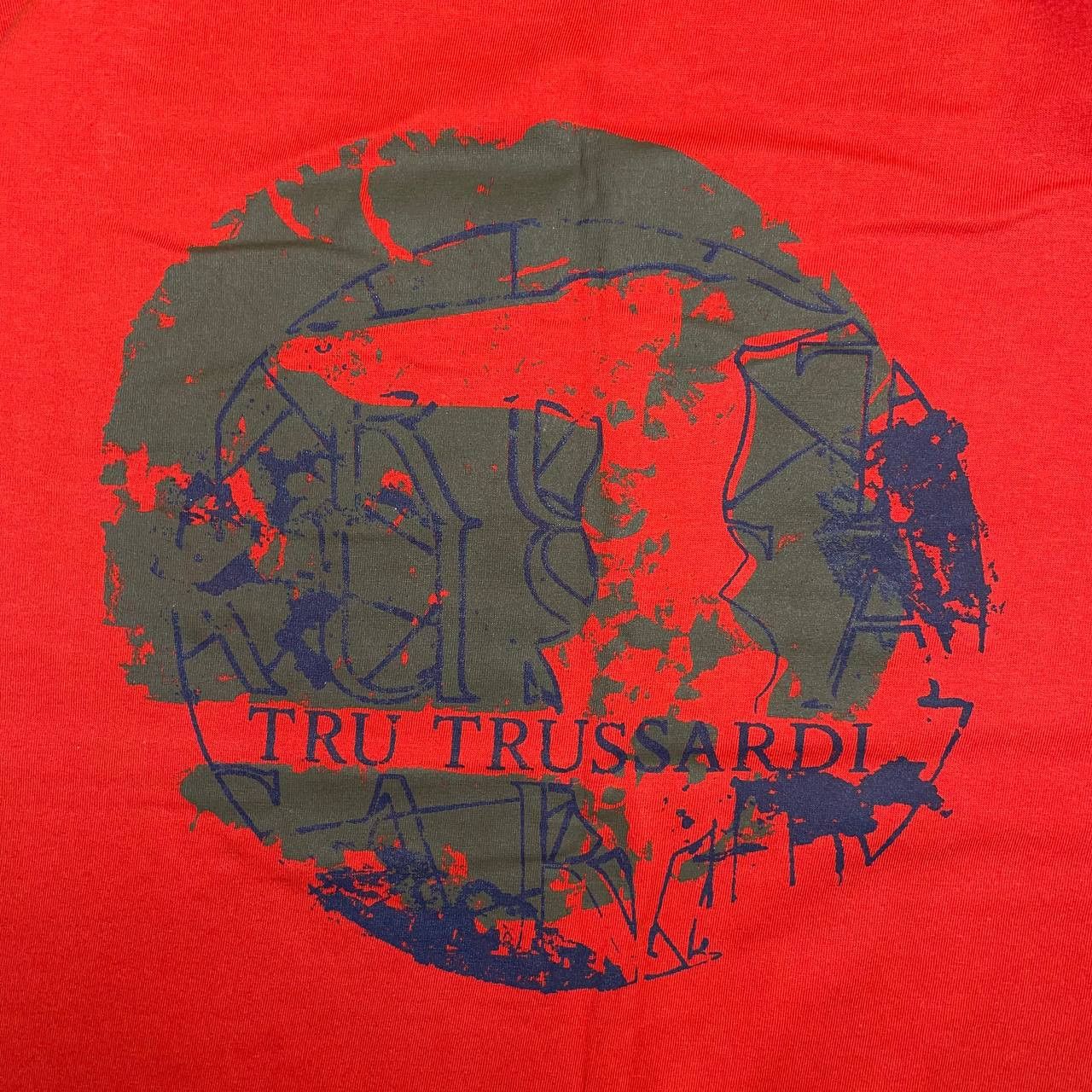 Trussardi Trussardi Big Logo Luxury Short Sleeve T Shirt Red Size S Size US S / EU 44-46 / 1 - 8 Thumbnail