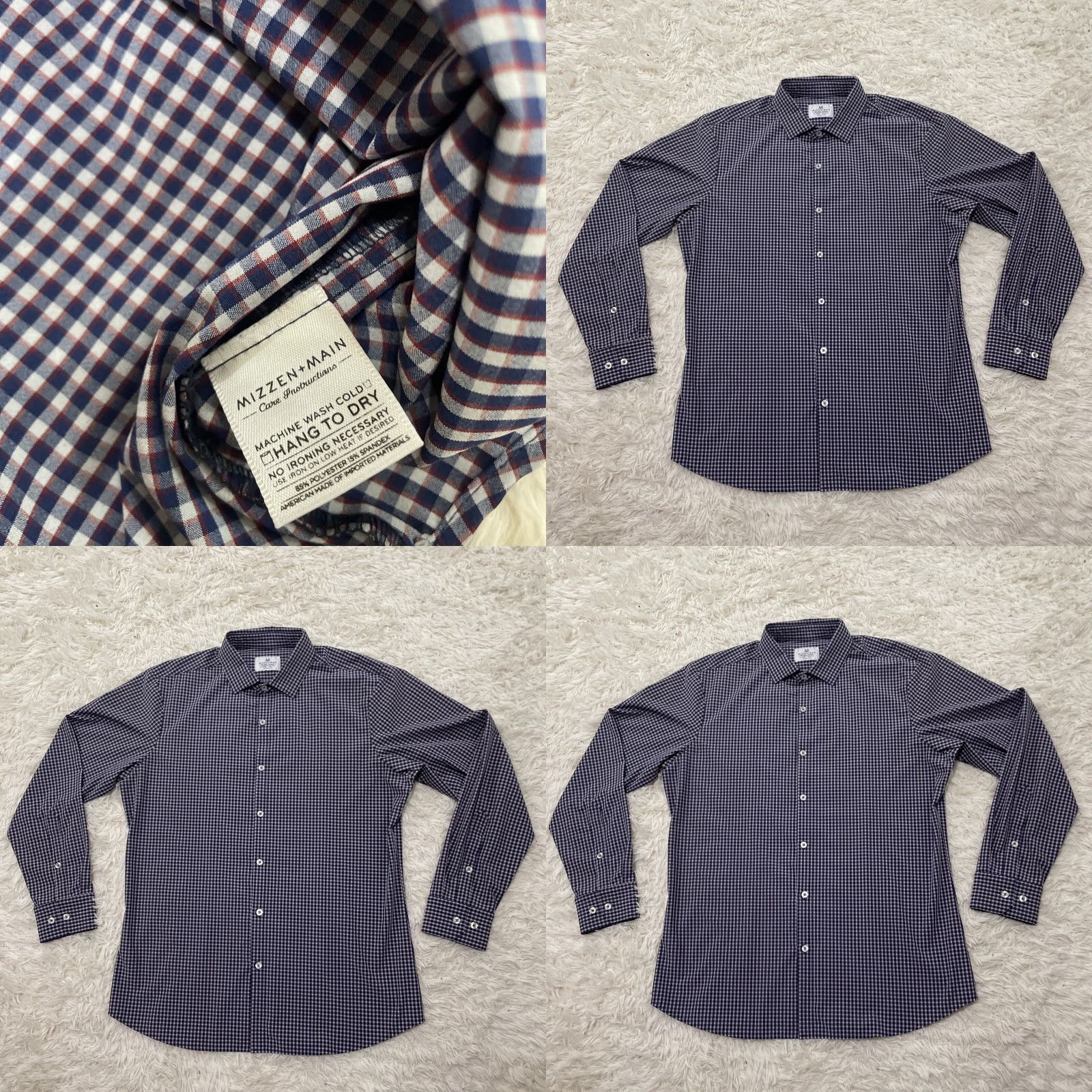 Mizzen+Main MIZZEN MAIN Leeward Shirt Men XL Trim American Blue Red White Plaid Performance Shirt Mens XL Blue Red White Plaid Size US XL / EU 56 / 4 - 10 Thumbnail