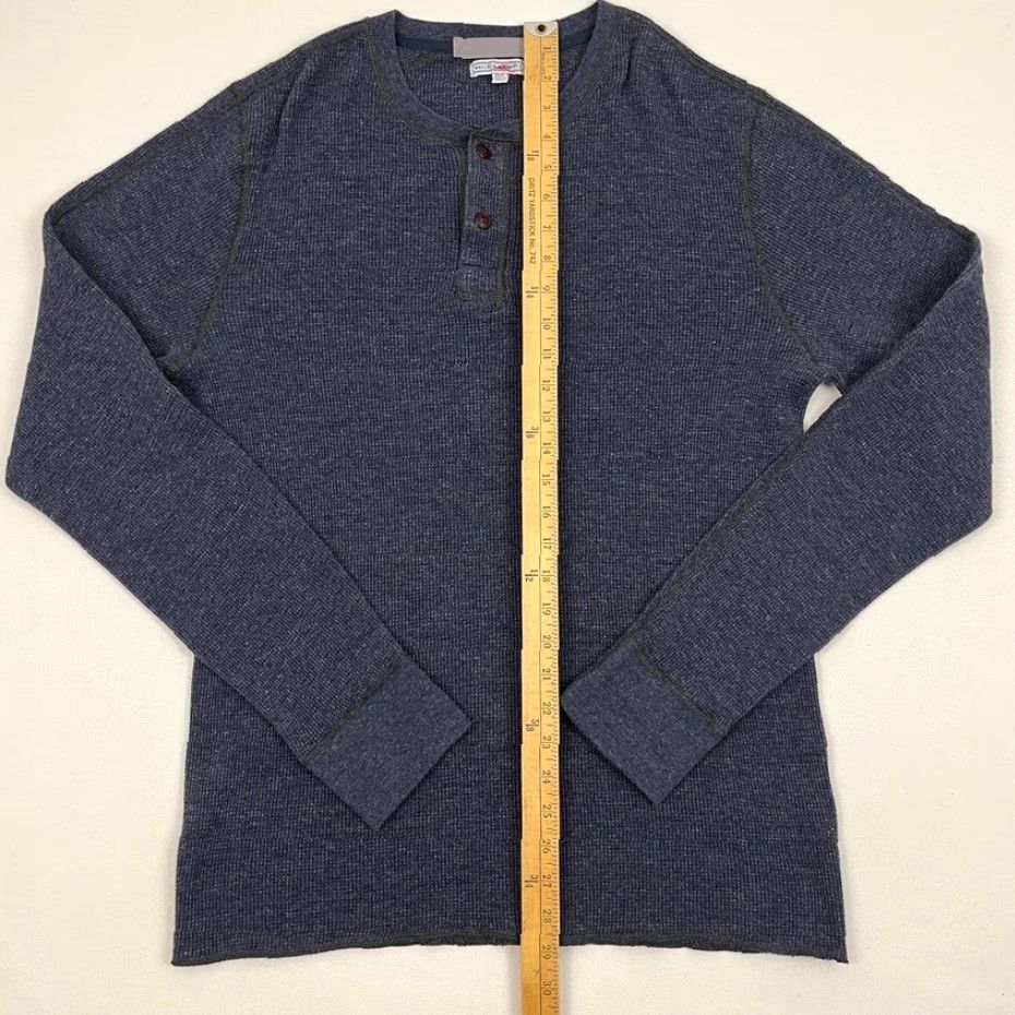 Wallace & Barnes Wallace & Barnes Shirt Mens XLT / LT Blue Waffle Knit Henley Thermal Long Sleeve Size US XL / EU 56 / 4 - 3 Thumbnail