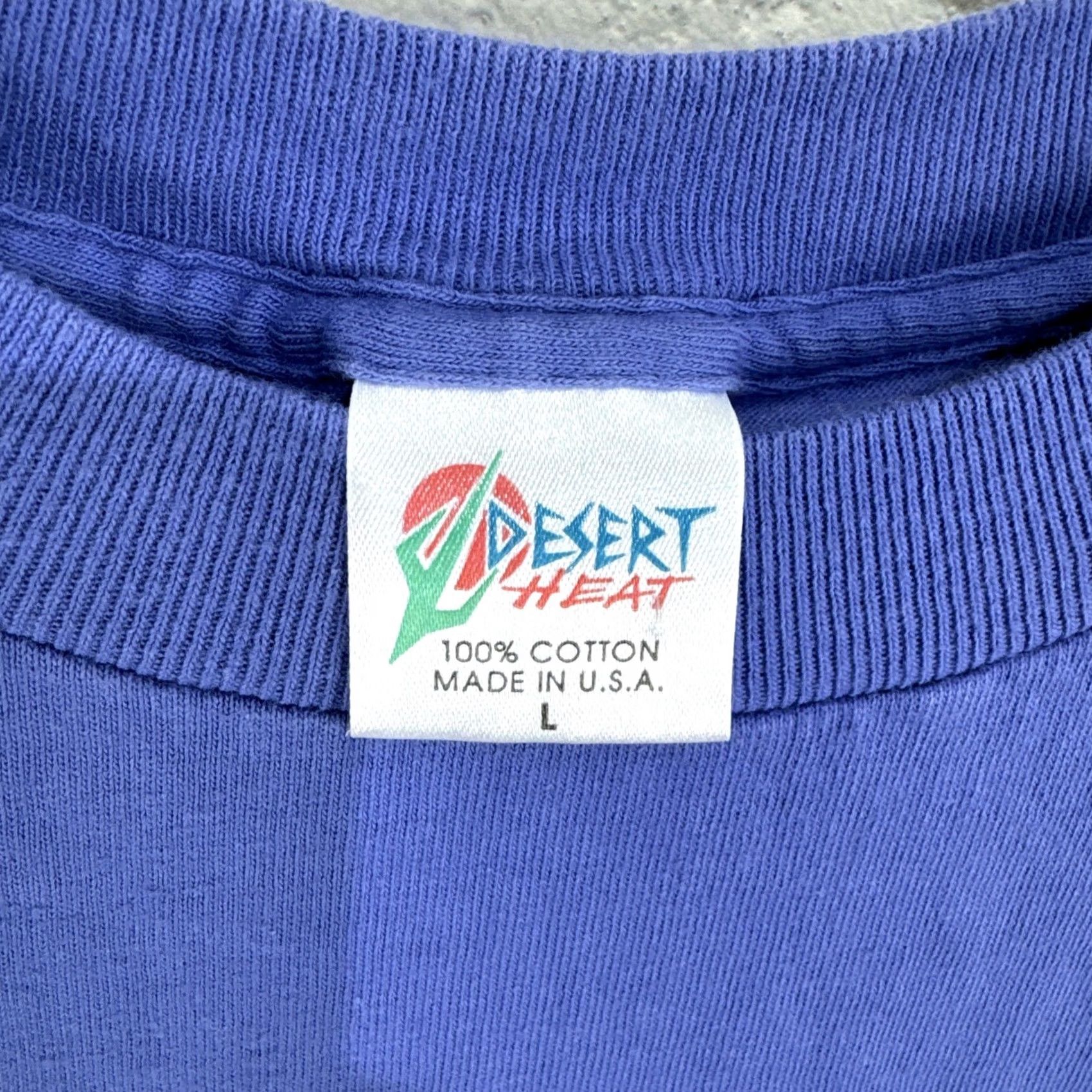 Vintage VINTAGE Desert Heat Shirt Purple Blue Embroidered T Shirt Large Anchorage Alaska 90s Mens Size US L / EU 52-54 / 3 - 3 Thumbnail