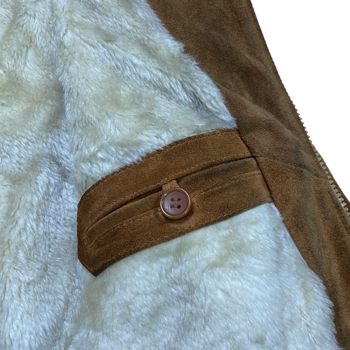 Genuine Leather Vintage 80s Suede leather sherpa hoodie jacket Size US M / EU 48-50 / 2 - 11 Thumbnail