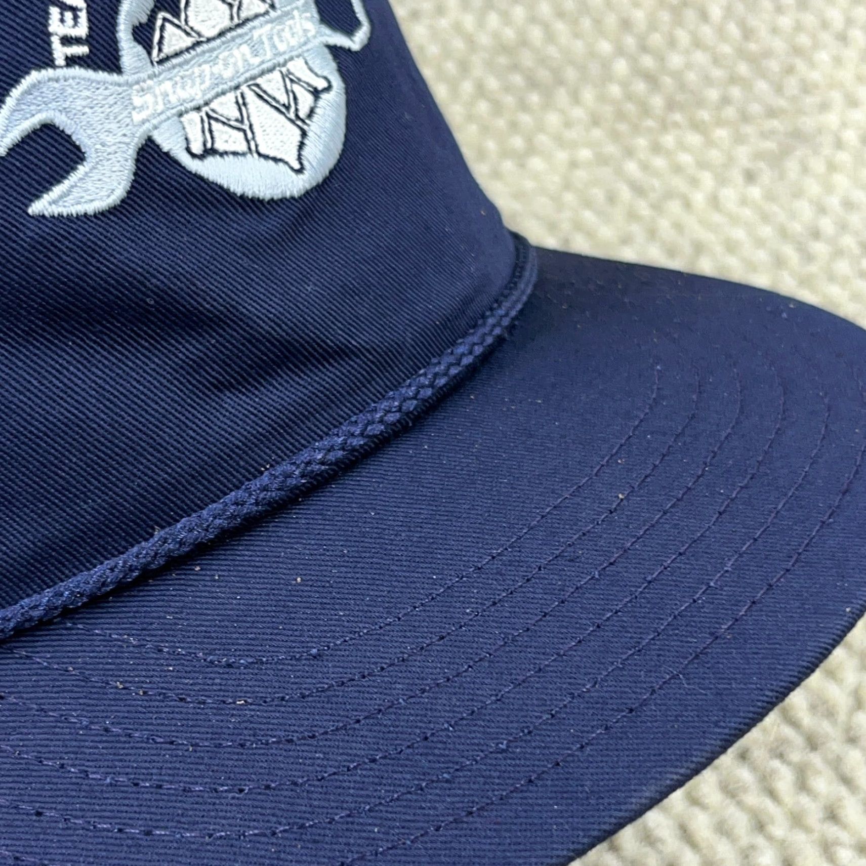 Vintage Vintage 90s USA Blue Cotton Twill Snapback Hat * User: Vintage USA 90s Blue Cotton Twill Snapback Hat * Size ONE SIZE - 3 Thumbnail