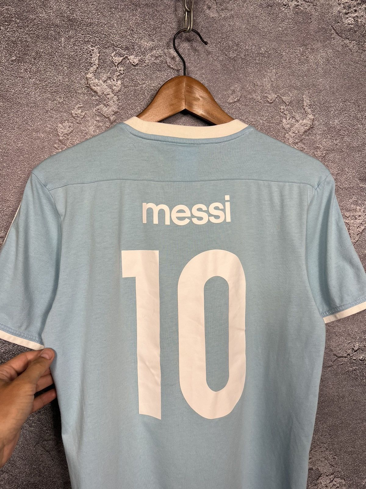 Adidas Vintage 2014 Adidas Argentina #10 Messi Cotton T-shirt Tee Size US S / EU 44-46 / 1 - 10 Thumbnail