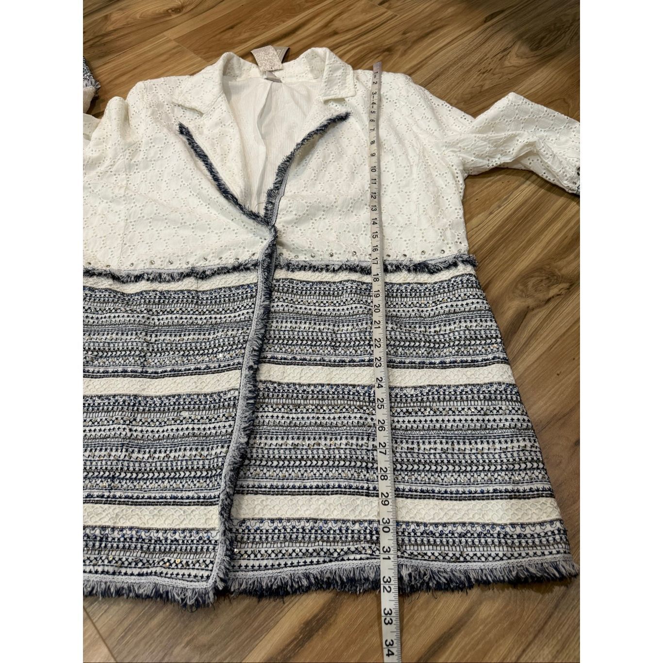 Chicos Chico's NWT Embellished Cotton Eyelet Jacket size XL (3) Size XL / US 12-14 / IT 48-50 - 11 Thumbnail