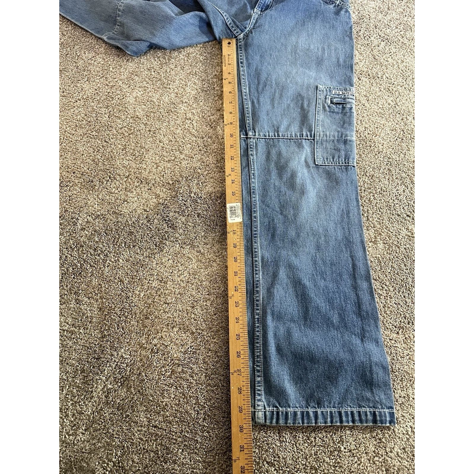 Old Navy Vintage Blue Jeans Womens Y2K Wide Leg Cargo Grunge Sz 4 Size 27" / US 4 / IT 40 - 3 Thumbnail
