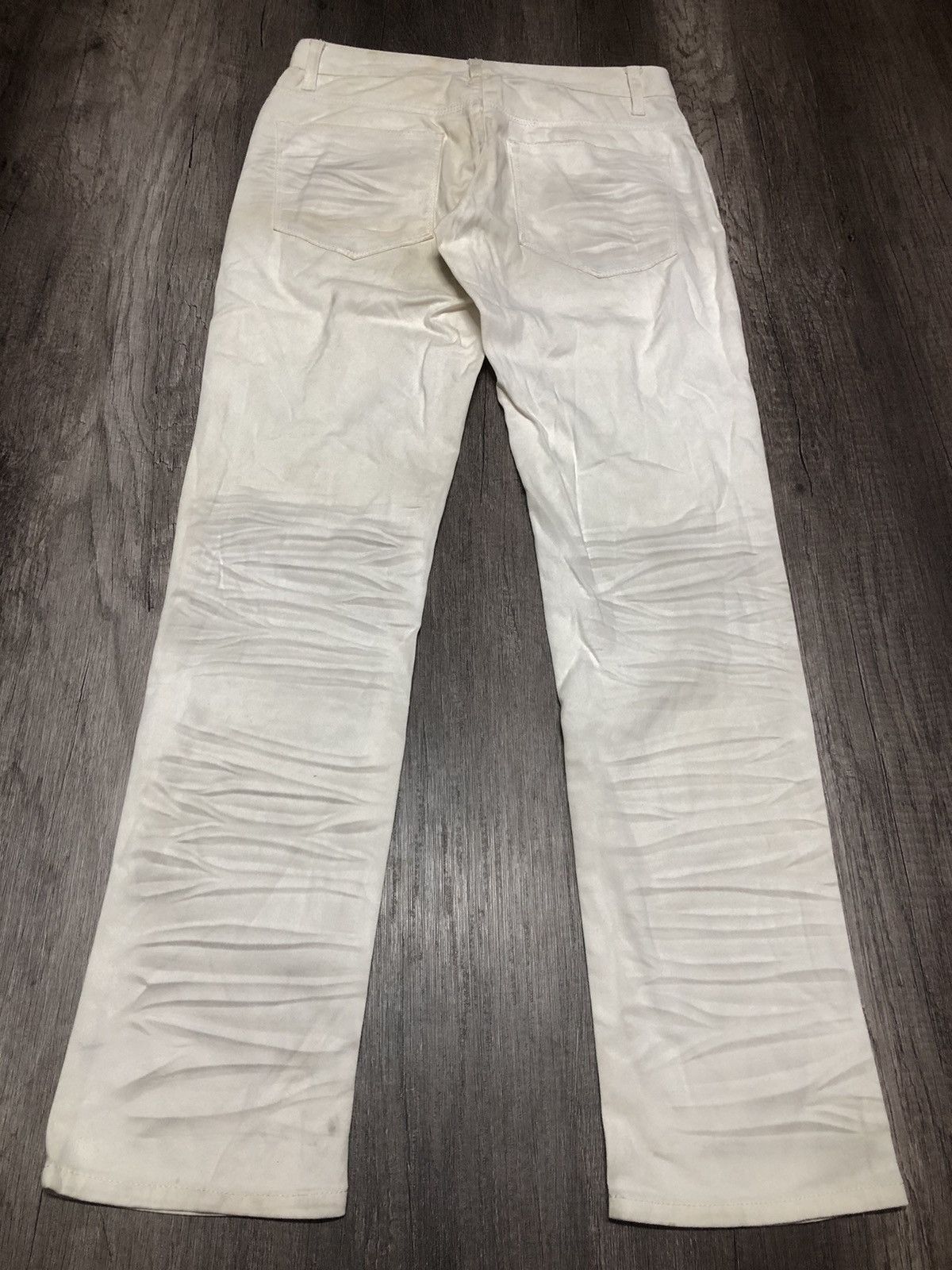 In The Attic × Japanese Brand In The Attic Homme White Slim Fit Distressed Jeans Size US 29 - 7 Thumbnail