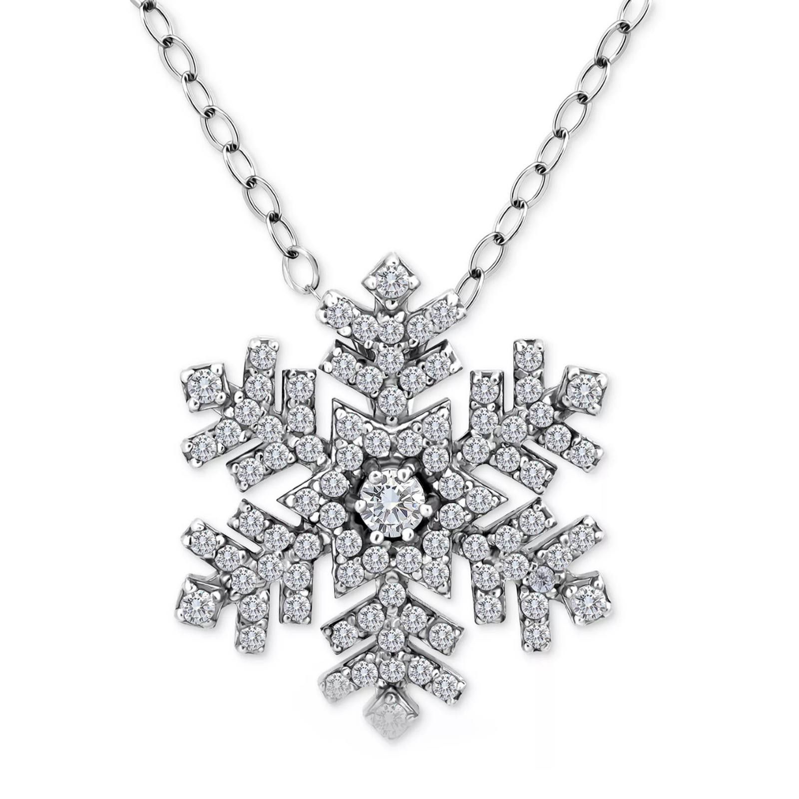 Giani Bernini Giani Bernini Snowflake Pendant Necklace in Sterling Silver Size ONE SIZE - 1 Thumbnail