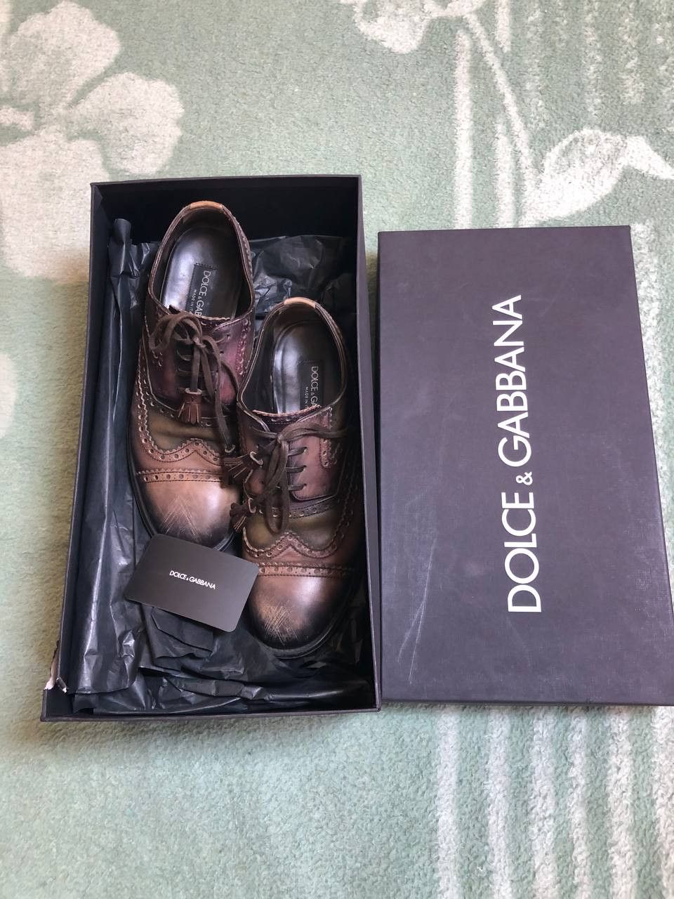 Dolce & Gabbana Dolce Gabbana Burgundy Leather Oxford Dress Shoes Size US 5 / EU 37 - 5 Thumbnail