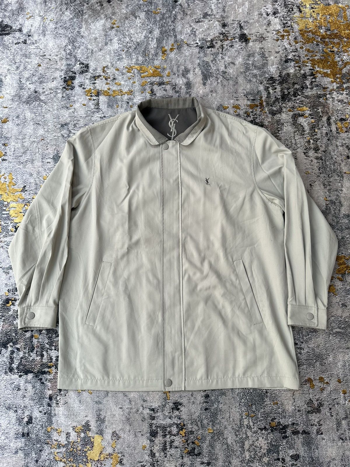 Yves Saint Laurent RARE WHITE COLOUR BIG LOGO Yves Saint Laurent Jacket Size US XL / EU 56 / 4 - 2 Thumbnail