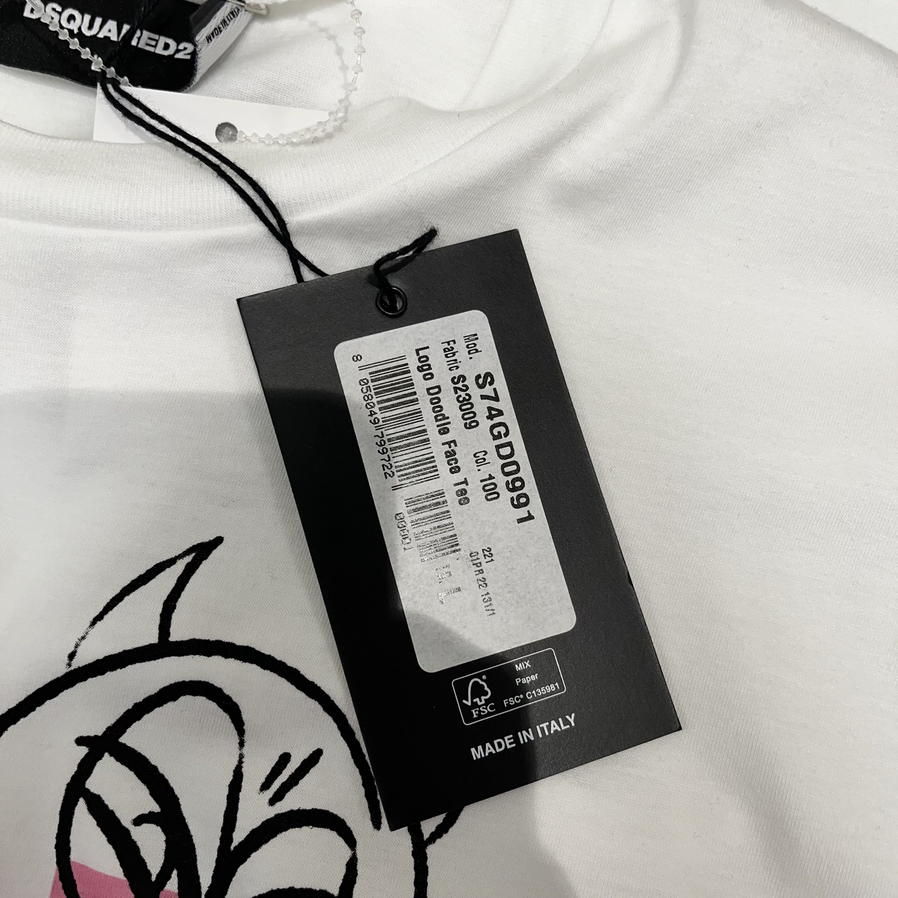 Dsquared2 Dsquared2 Logo-Print Cotton T-Shirt White/Pink Size US L / EU 52-54 / 3 - 5 Thumbnail