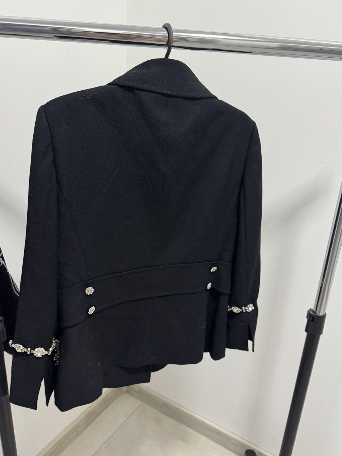 Dolce & Gabbana Dolce Gabbana Wool Embellished Cropped Jacket Crystal Button Size L / US 10 / IT 46 - 6 Thumbnail
