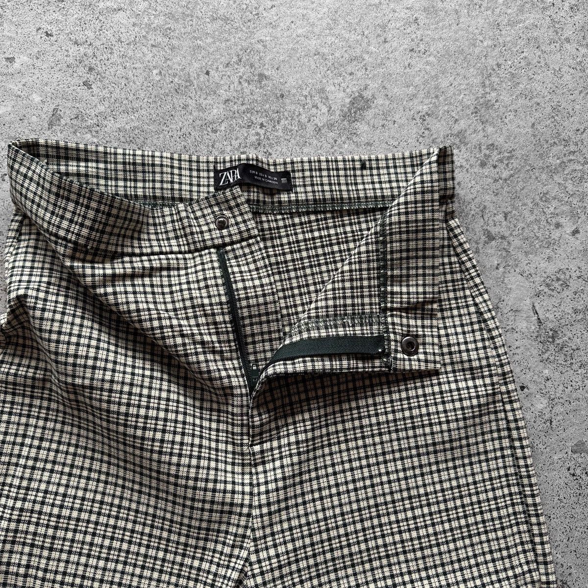 Designer × Zara Zara Womens Checkered Trousers Pants Zipper Closure Size 26" / US 2 / IT 38 - 5 Thumbnail