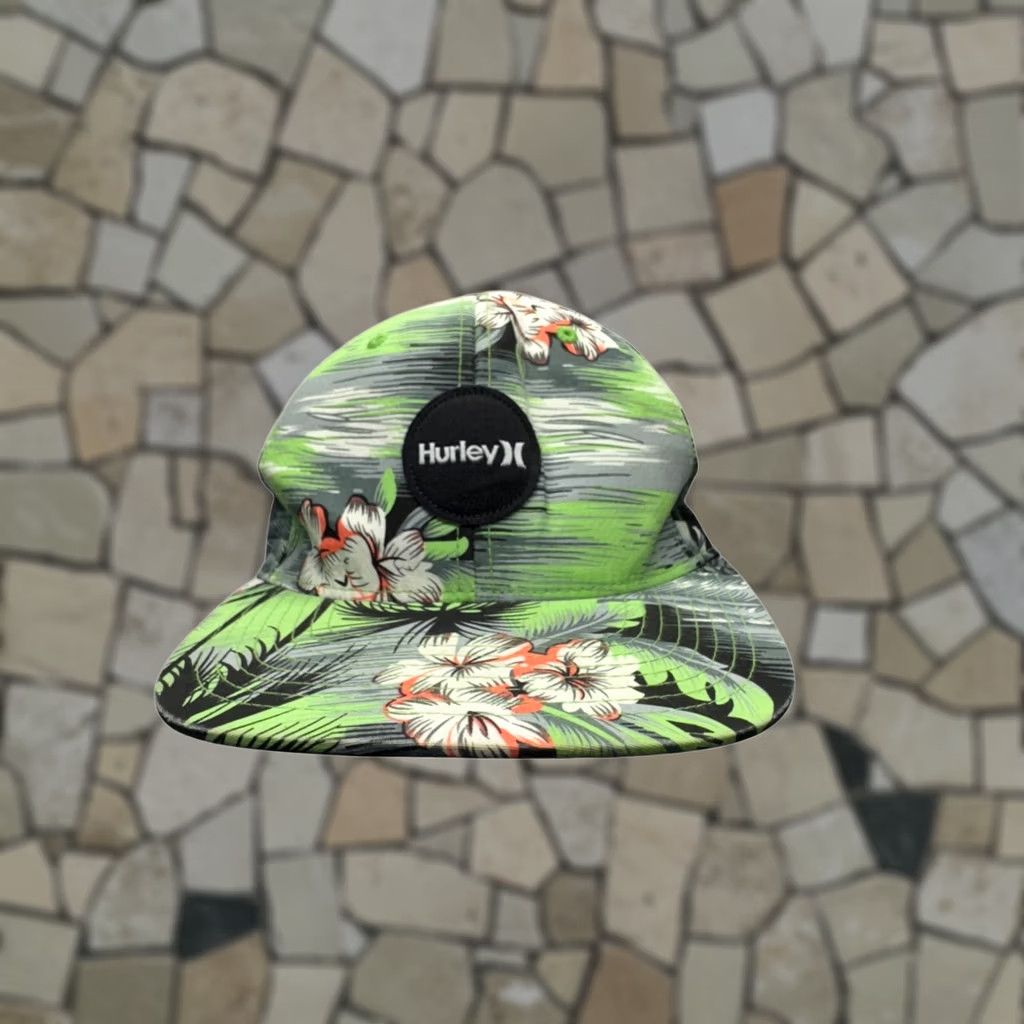 Hurley Hurley Snapback Hat One Size Green Tropical Floral Adjustable Cap Mens Size ONE SIZE - 1 Thumbnail