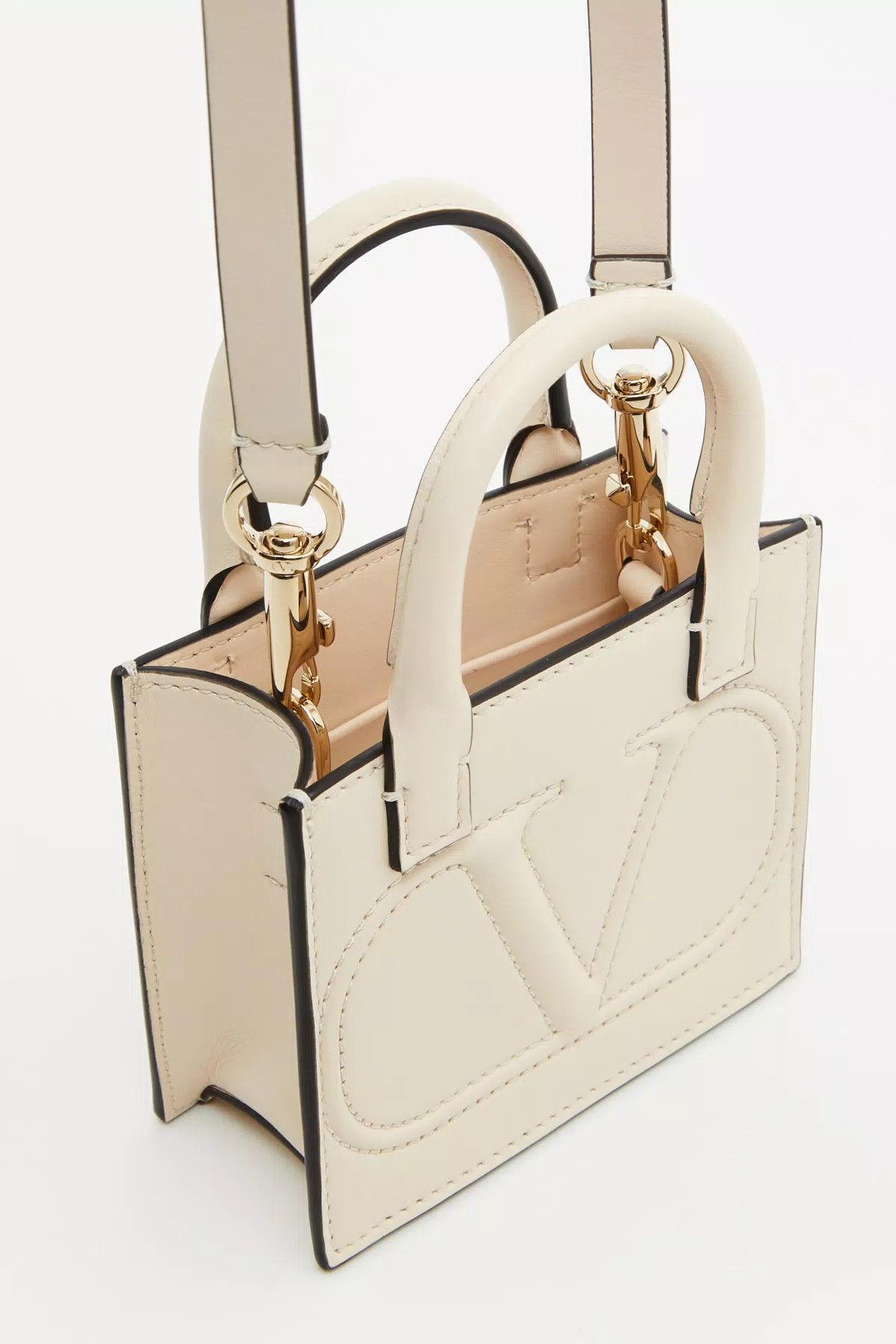 Valentino o1s1wg110426 Size:OS / Vlogo Walk Mini Bag in Calfskin Ivory Size ONE SIZE - 4 Thumbnail