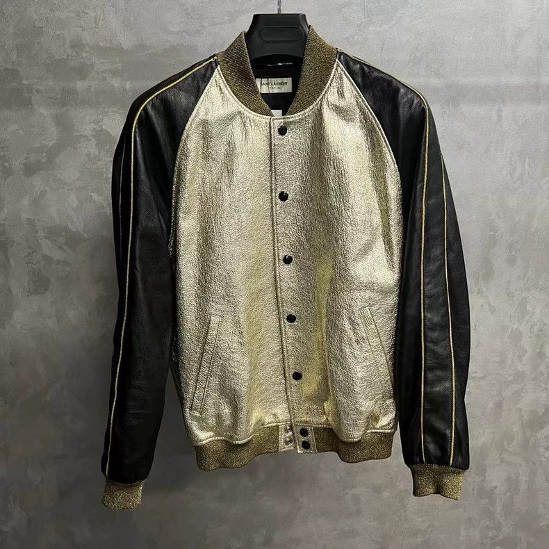 Saint Laurent Paris Saint Laurent Black Baseball Jacket with Print Size US L / EU 52-54 / 3 - 1 Thumbnail