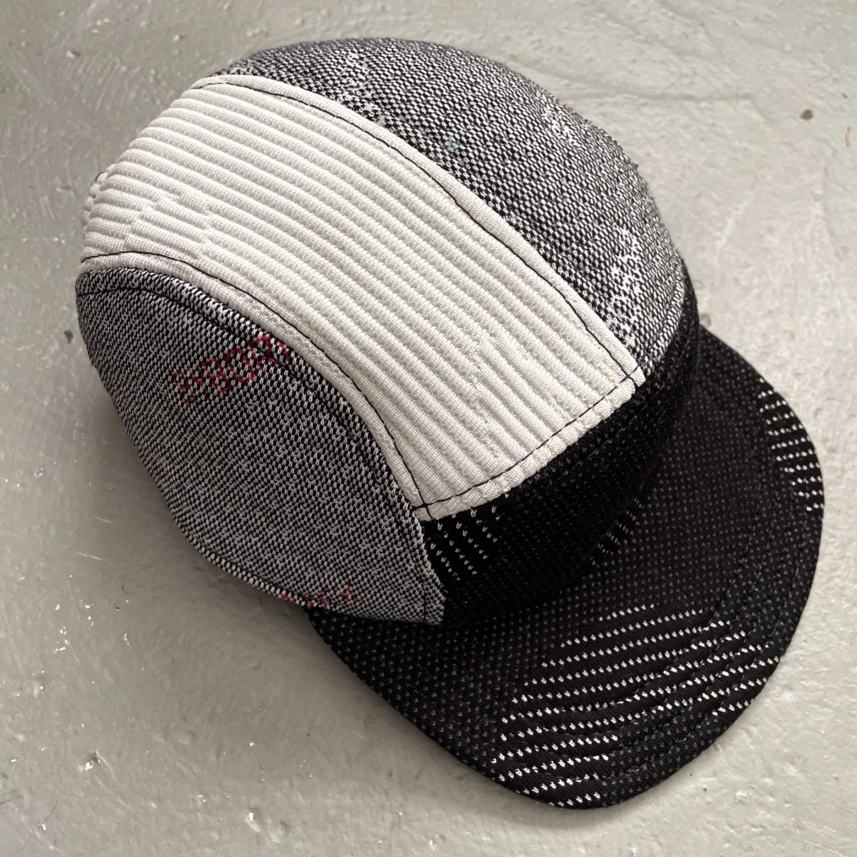 Byborre BYBORRE 5-Panel Patchwork Thick Fabric Camp Cap Made In USA Unisex Adults One Size Multicolor USA Designer Pattern Handcrafted Textile Cap Size ONE SIZE - 3 Thumbnail
