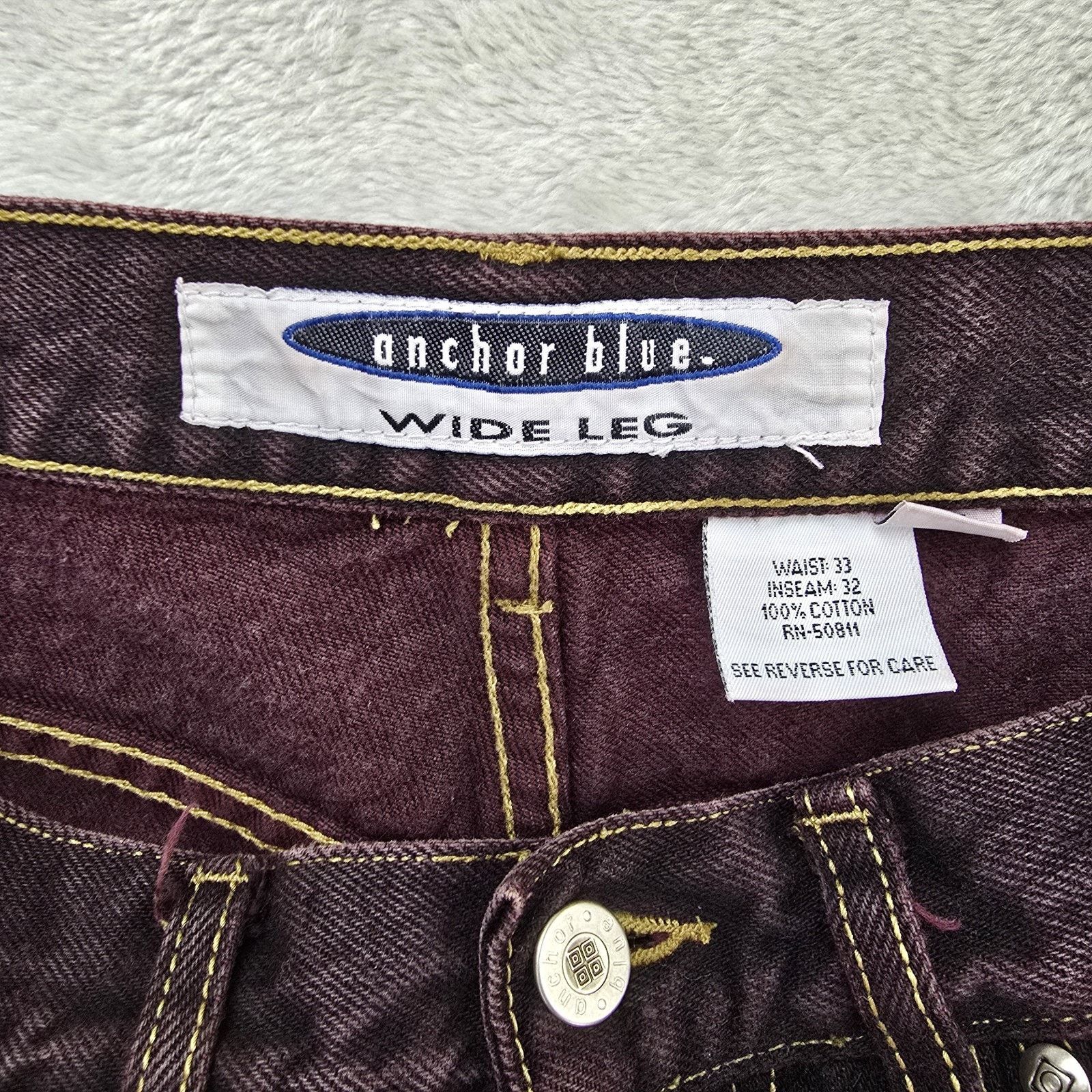 Anchor Blue Vintage Anchor Blue Wide Leg Baggy Jeans 33x32 (Fits 30x30) Size US 30 / EU 46 - 4 Thumbnail