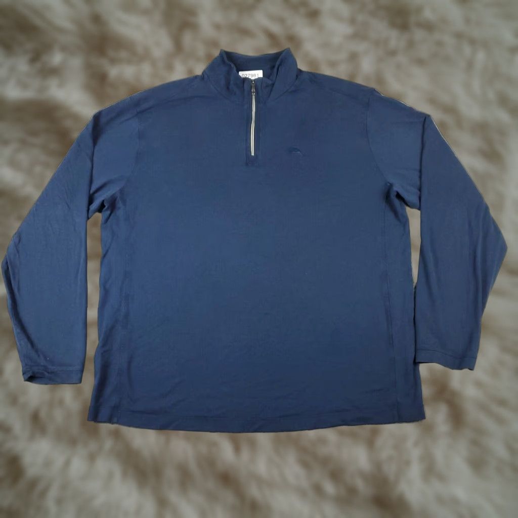 Tommy Bahama Tommy Bahama Blue Long Sleeve Mock Neck 1/4 Zip Up Pullover Sweater Mens XL Size US XL / EU 56 / 4 - 1 Thumbnail