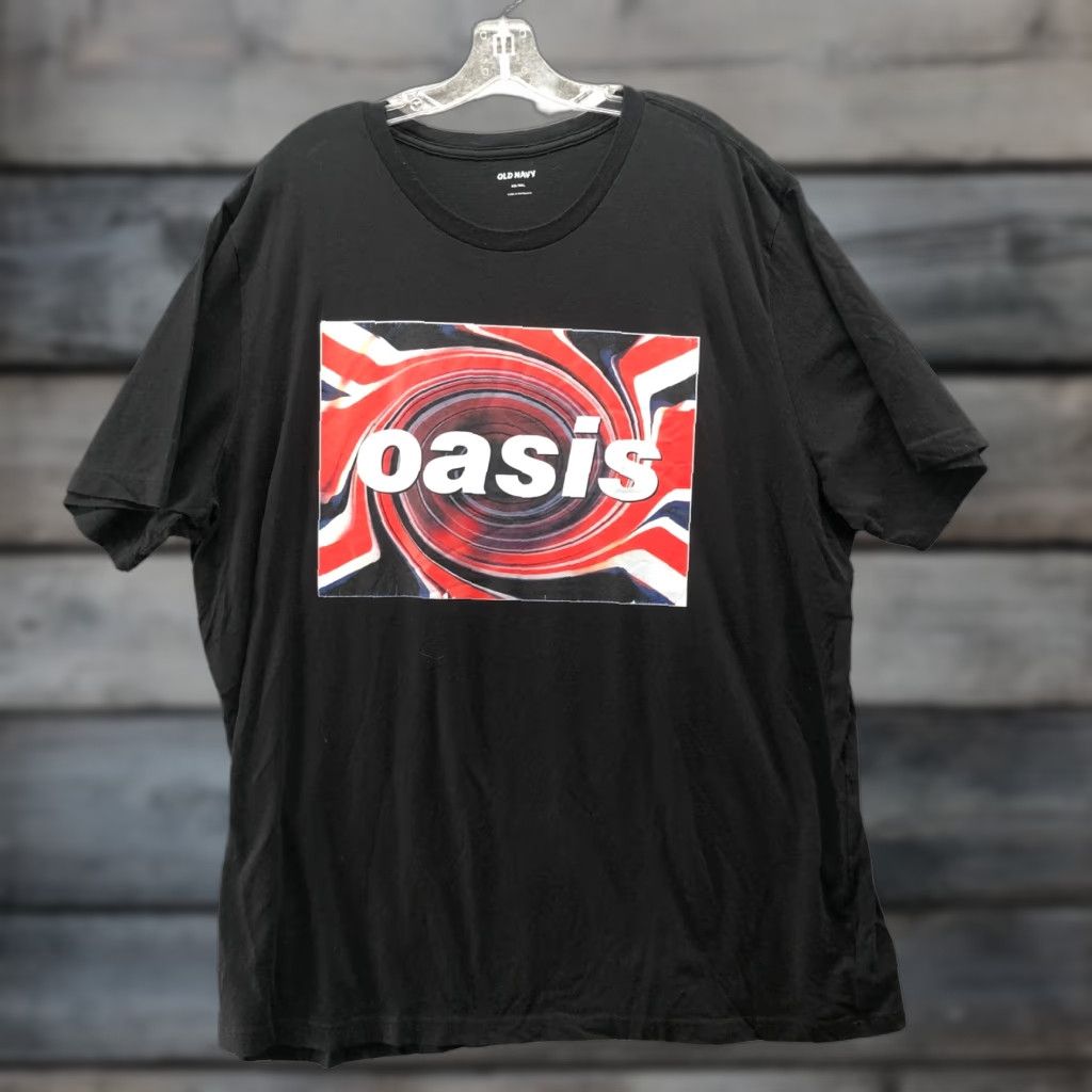 Old Navy Old Navy Oasis Band Graphic T-Shirt Mens 2XLT Black Short Sleeve Crew Neck Logo First Print T Shirt All Seasons Vintage No Size US XXL / EU 58 / 5 - 1 Thumbnail