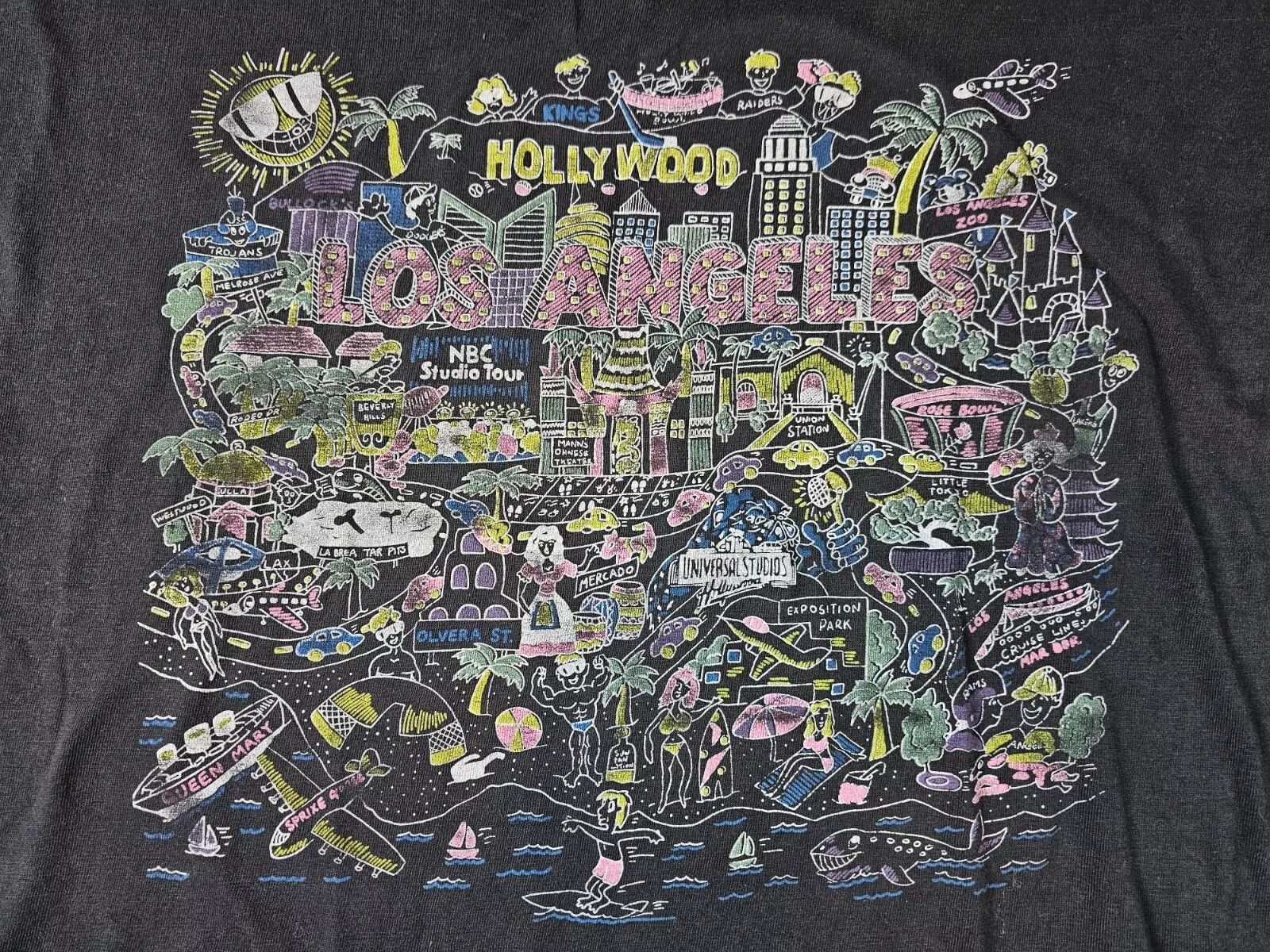 Vintage 80s Los Angeles Hollywood T-Shirt L Single Stich USA made Size US L / EU 52-54 / 3 - 3 Thumbnail