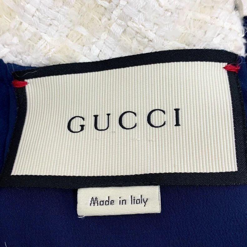 Gucci Gucci Dark blue cotton doll collar bow short-sleeved braid Size XXS / US 00 / IT 34 - 7 Thumbnail